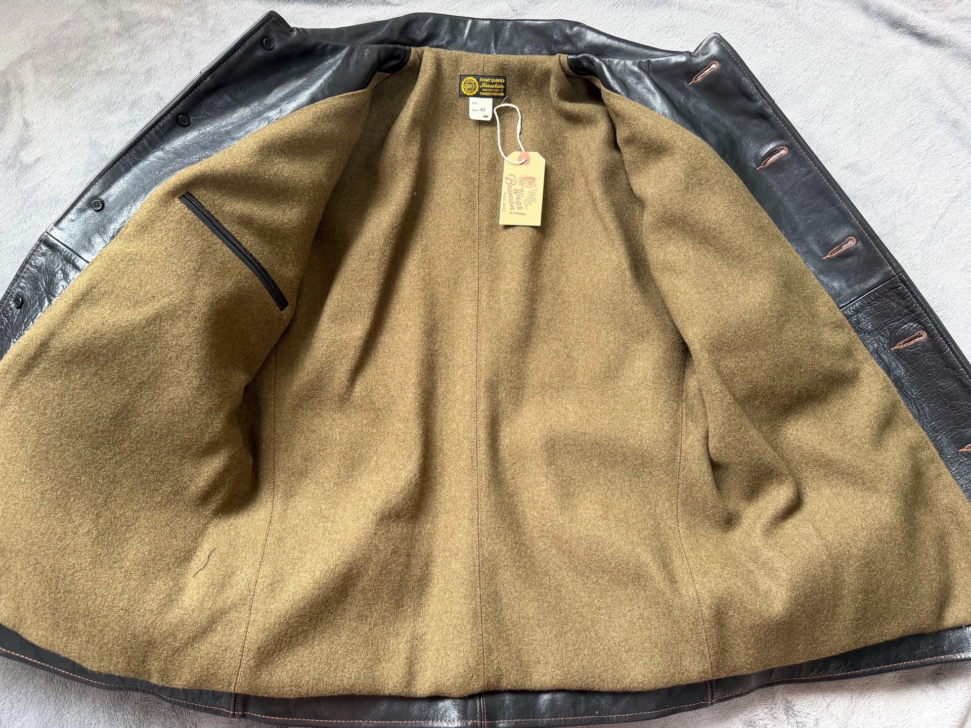 Bronson MFG. CO. BRONSON Lot-339 Horsehide Wool Jacket Size US XXS / EU 40 - 5 Thumbnail