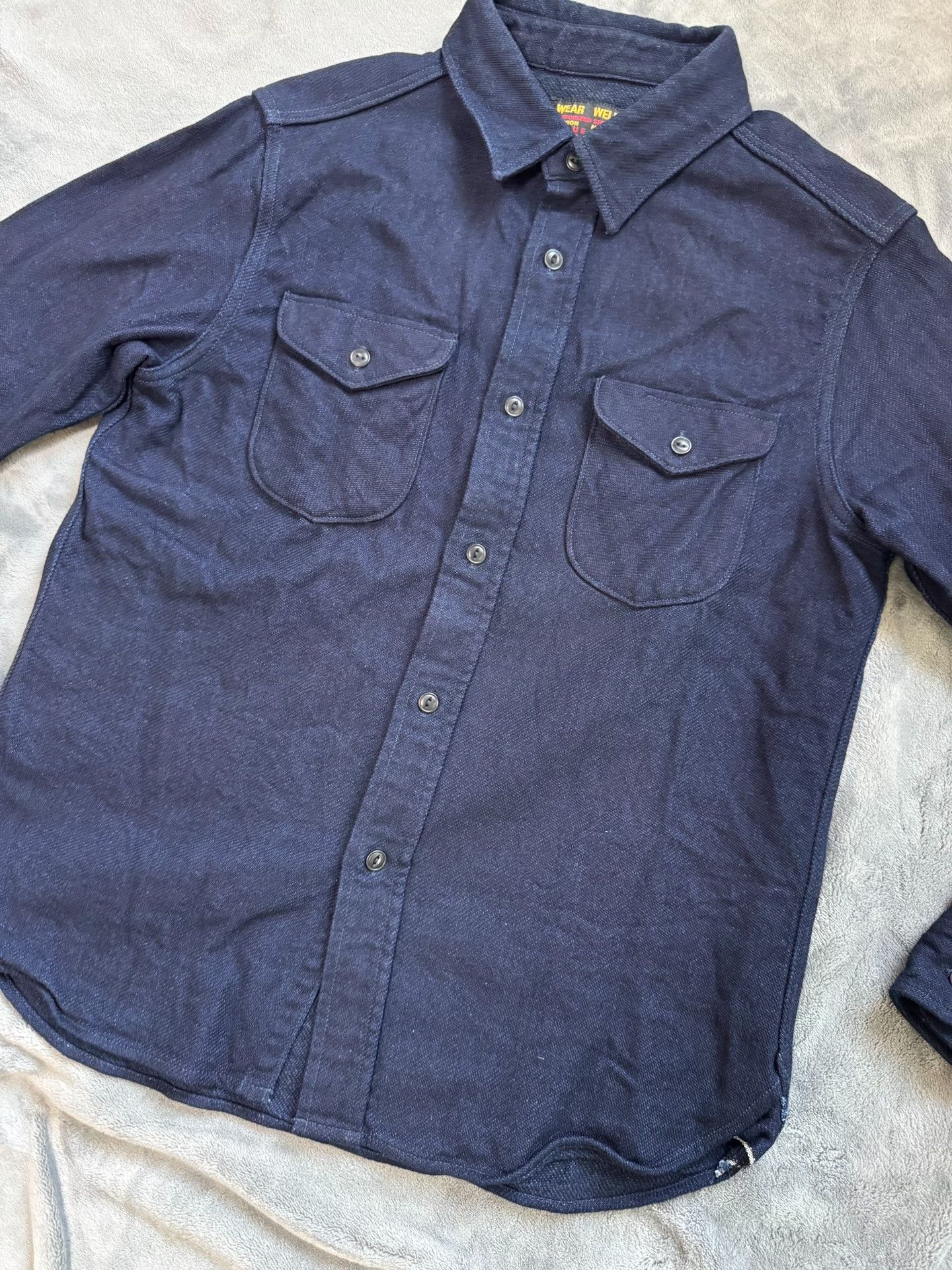 UES Japan UES 501655 Indigo Flannel Long Sleeve Shirt Size US L / EU 52-54 / 3 - 3 Thumbnail
