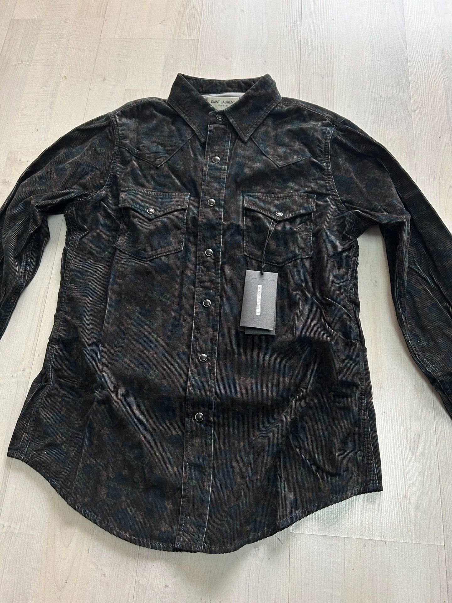 Saint Laurent Paris Saint Laurent Men's Printed Cotton Shirt Size US S / EU 44-46 / 1 - 9 Thumbnail