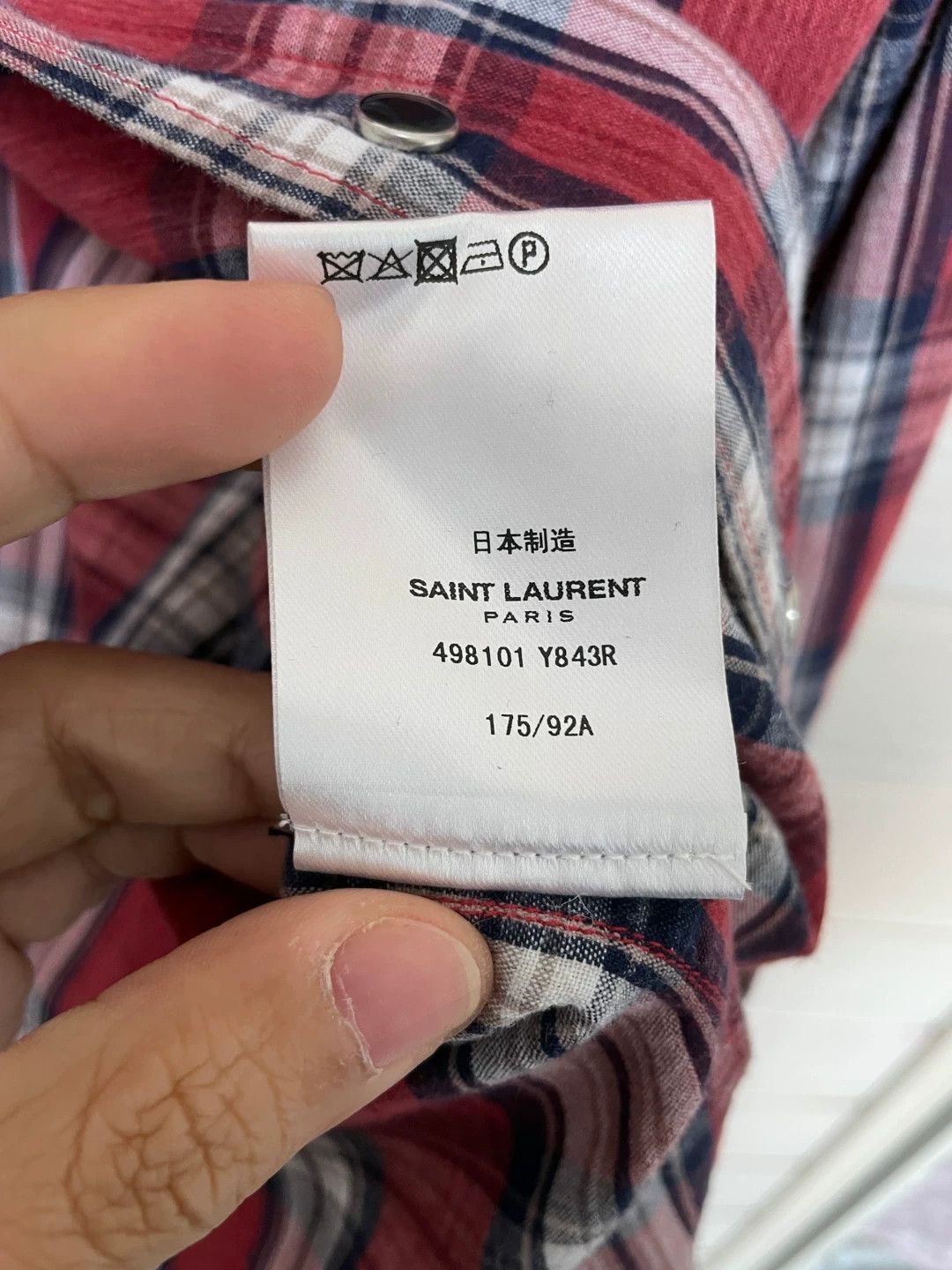 Saint Laurent Paris Saint Laurent Men's Check Shirt Size US S / EU 44-46 / 1 - 5 Thumbnail