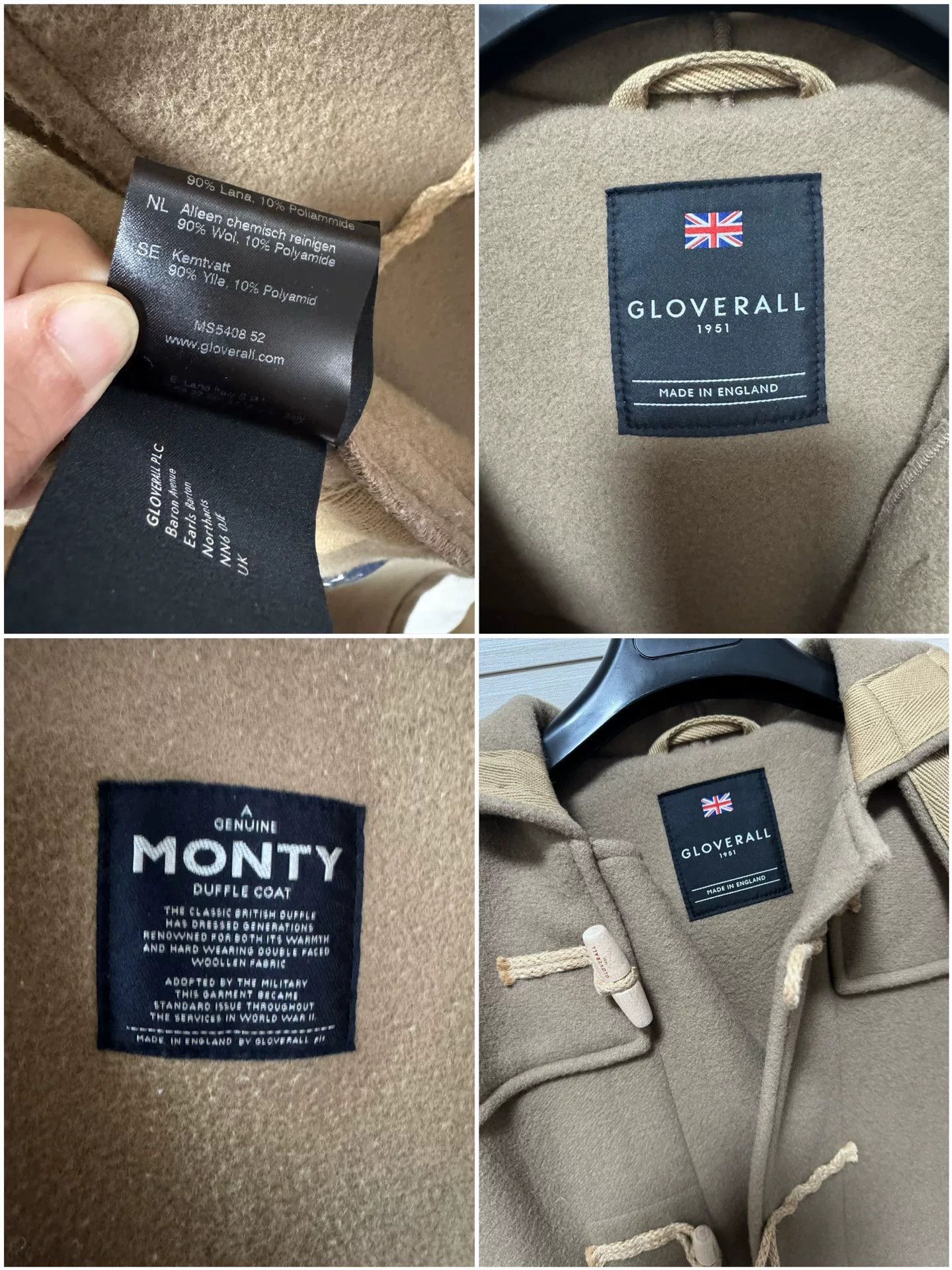 Gloverall Gloverall Monty Men's Wool Coat Size US S / EU 44-46 / 1 - 6 Thumbnail