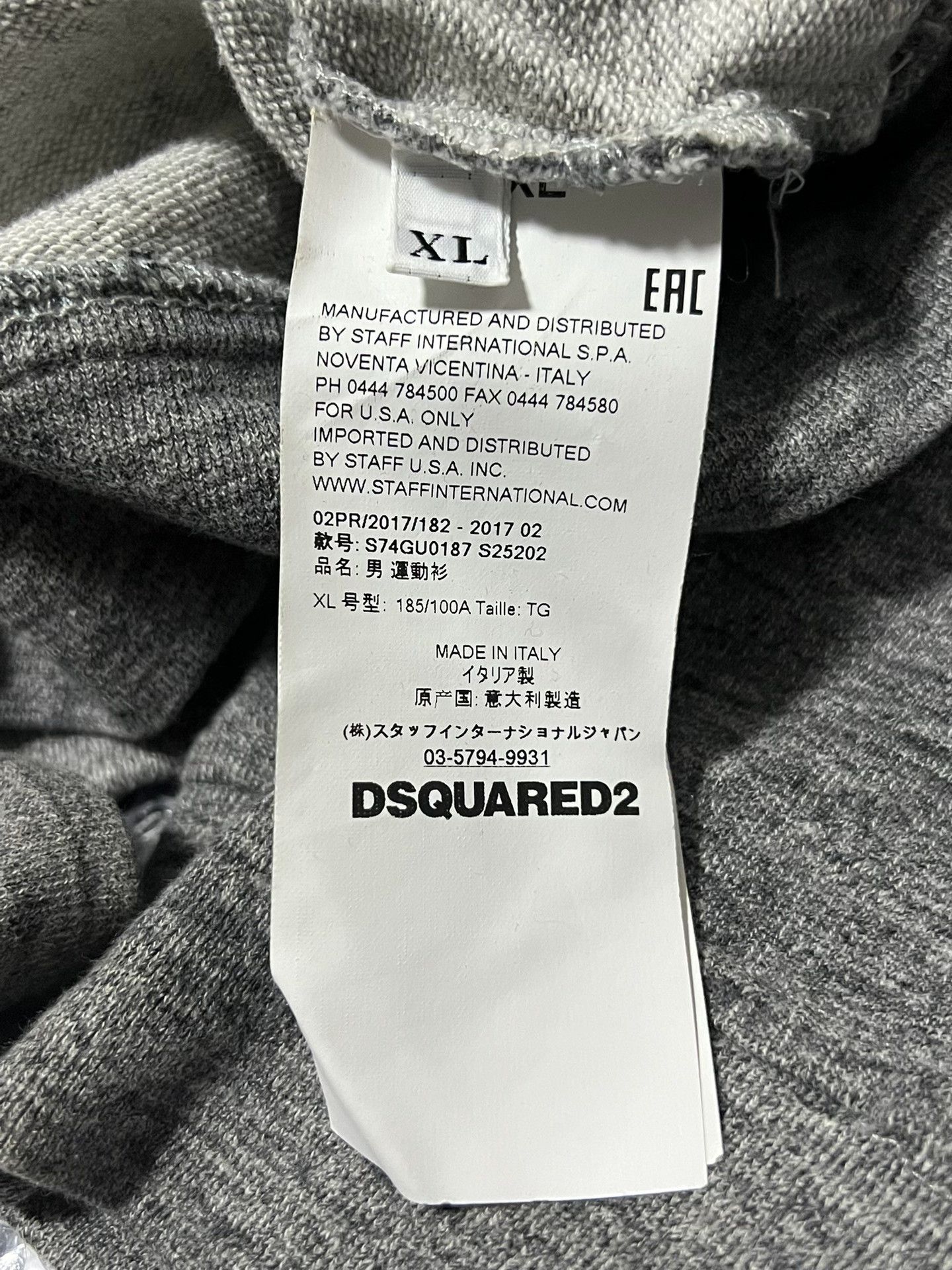 Dsquared2 DSQUARED2 Gray Cotton Slim Sweatshirt Size US XL / EU 56 / 4 - 7 Thumbnail