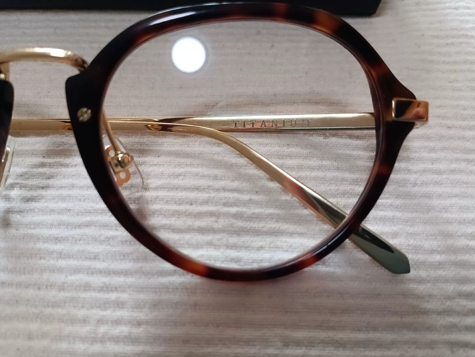 Hakusan Megane Baishan Amber Gold Titanium Glasses Size ONE SIZE - 4 Thumbnail