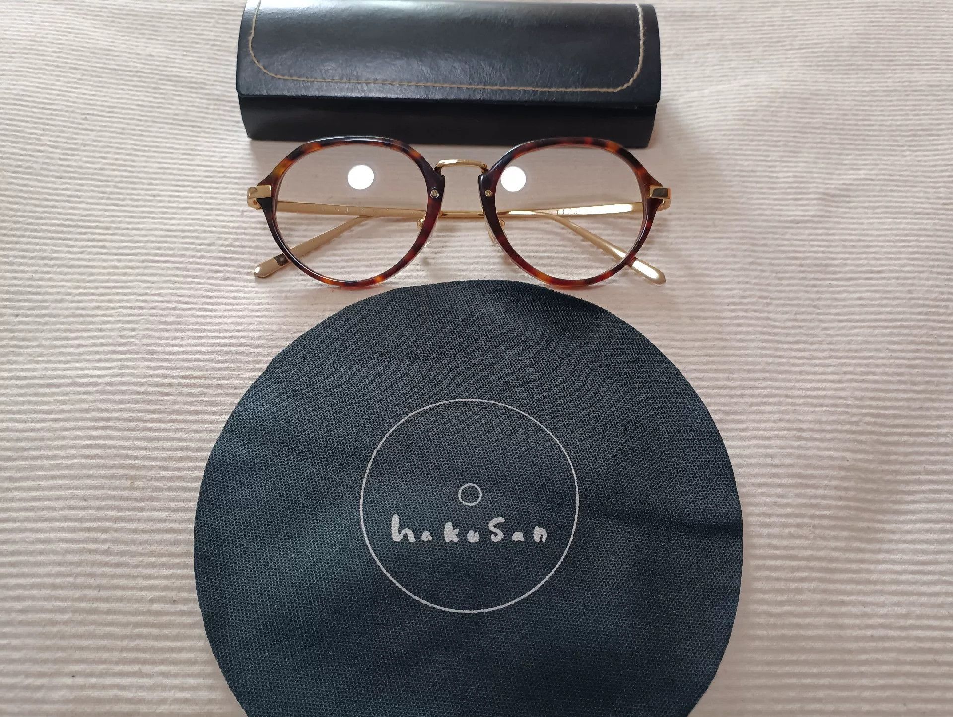 Hakusan Megane Baishan Amber Gold Titanium Glasses Size ONE SIZE - 2 Thumbnail