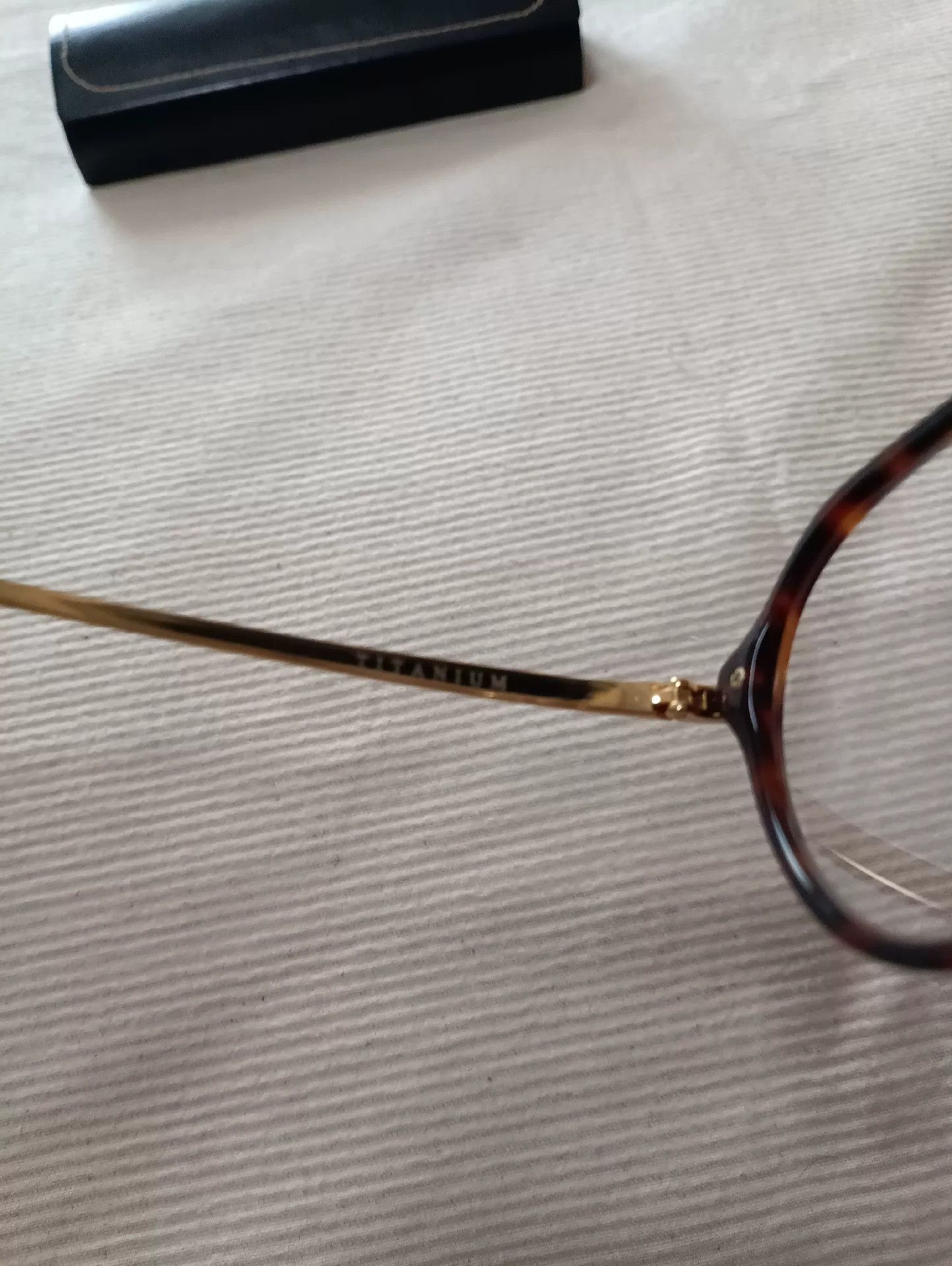 Hakusan Megane Baishan Amber Gold Titanium Glasses Size ONE SIZE - 6 Thumbnail