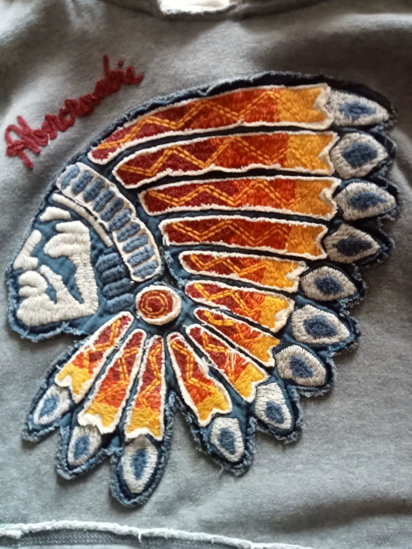 Abercrombie & Fitch A&F 2013 Indian Chief Embroidered Hoodie Size US L / EU 52-54 / 3 - 4 Thumbnail