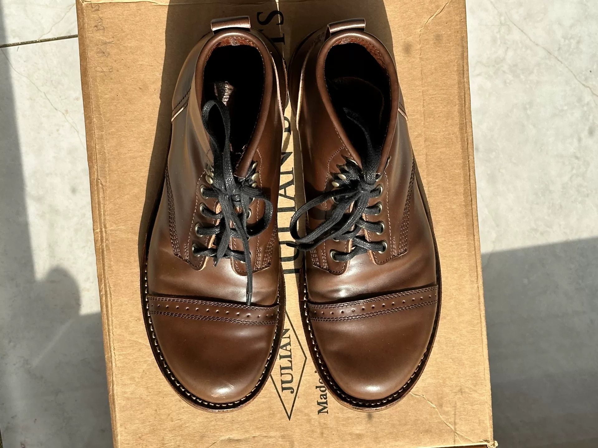 Viberg Julian Bowery Cigar Shell Cordovan Paratrooper Boots Size US 7.5 / EU 40-41 - 3 Thumbnail