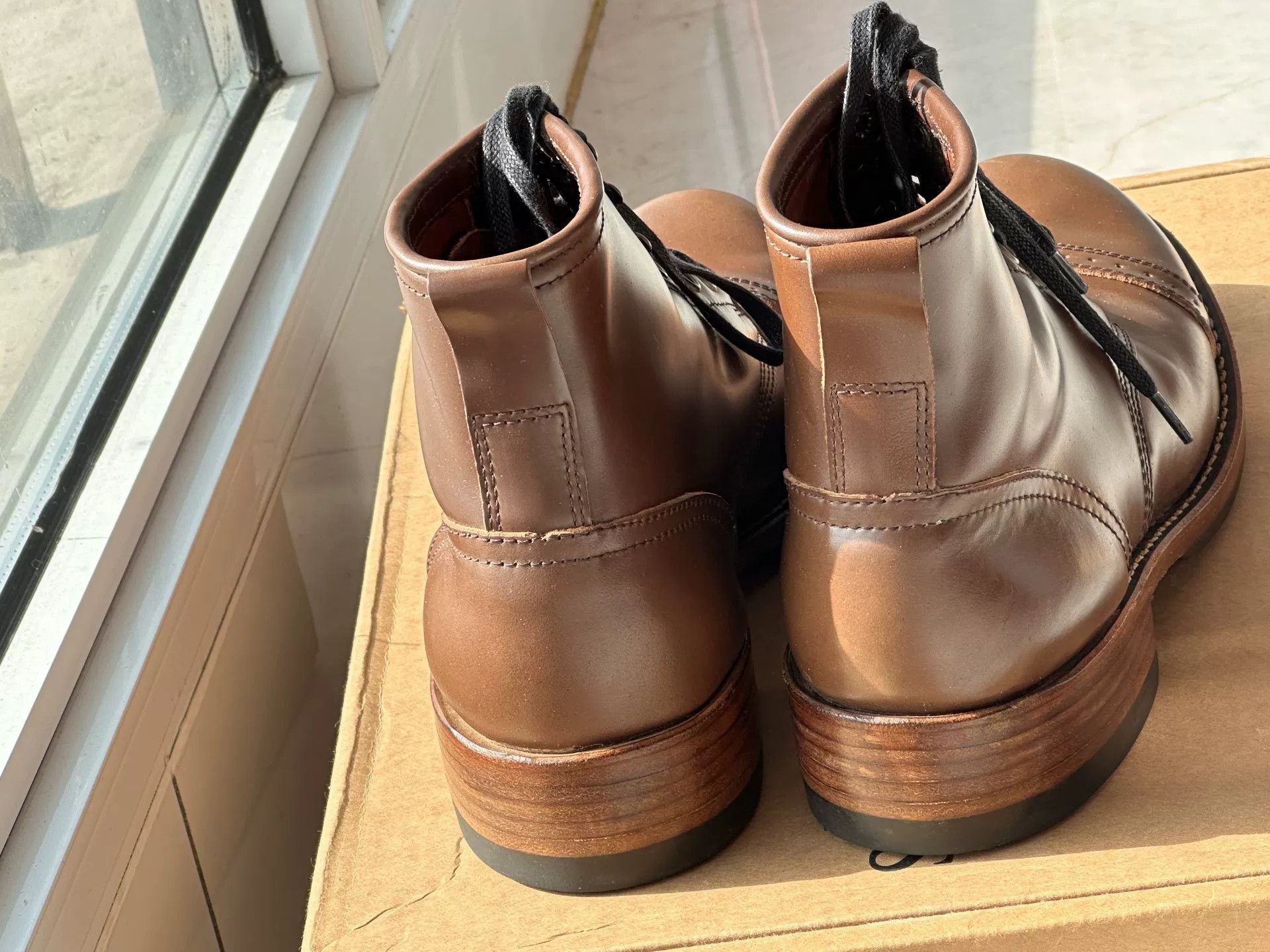Viberg Julian Bowery Cigar Shell Cordovan Paratrooper Boots Size US 7.5 / EU 40-41 - 7 Thumbnail