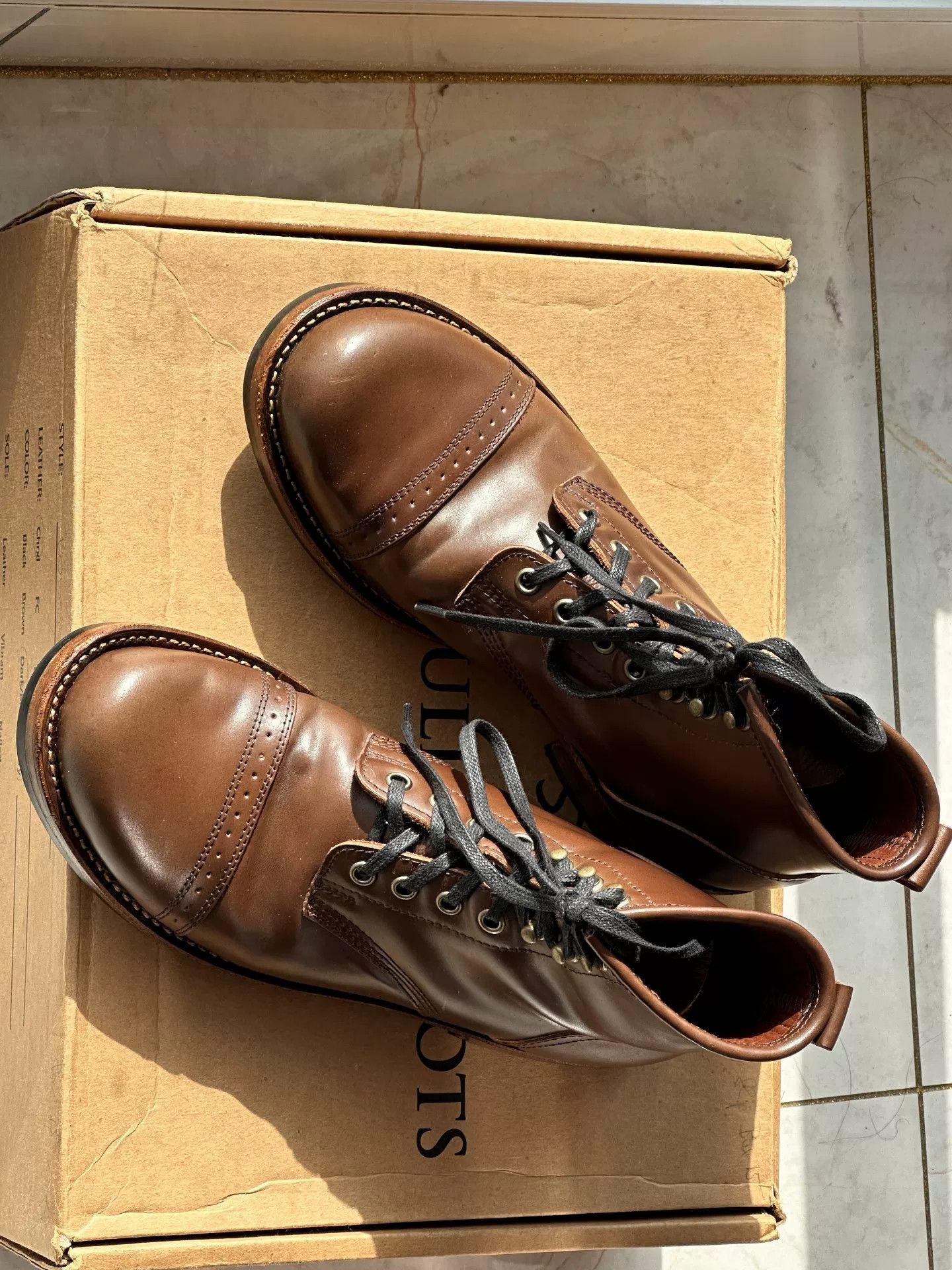Viberg Julian Bowery Cigar Shell Cordovan Paratrooper Boots Size US 7.5 / EU 40-41 - 5 Thumbnail