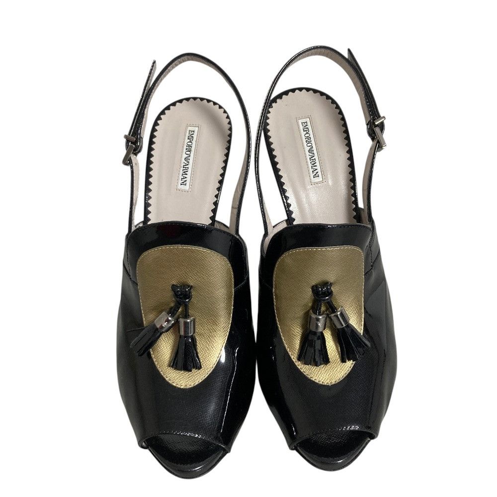 Emporio Armani Emporio Armani Emporio Armani Patent Leather Tassel Open Toe Pumps Leather Shoes DUTY FREE for USA Size ONE SIZE - 2 Thumbnail
