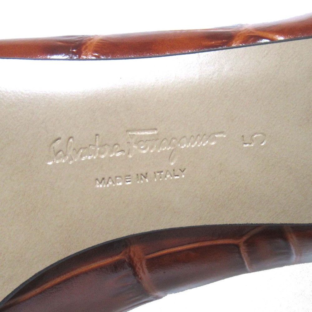Salvatore Ferragamo Salvatore Ferragamo Salvatore Ferragamo Vara Croco Embossed Pumps Leather Shoes DUTY FREE for USA Size ONE SIZE - 10 Thumbnail