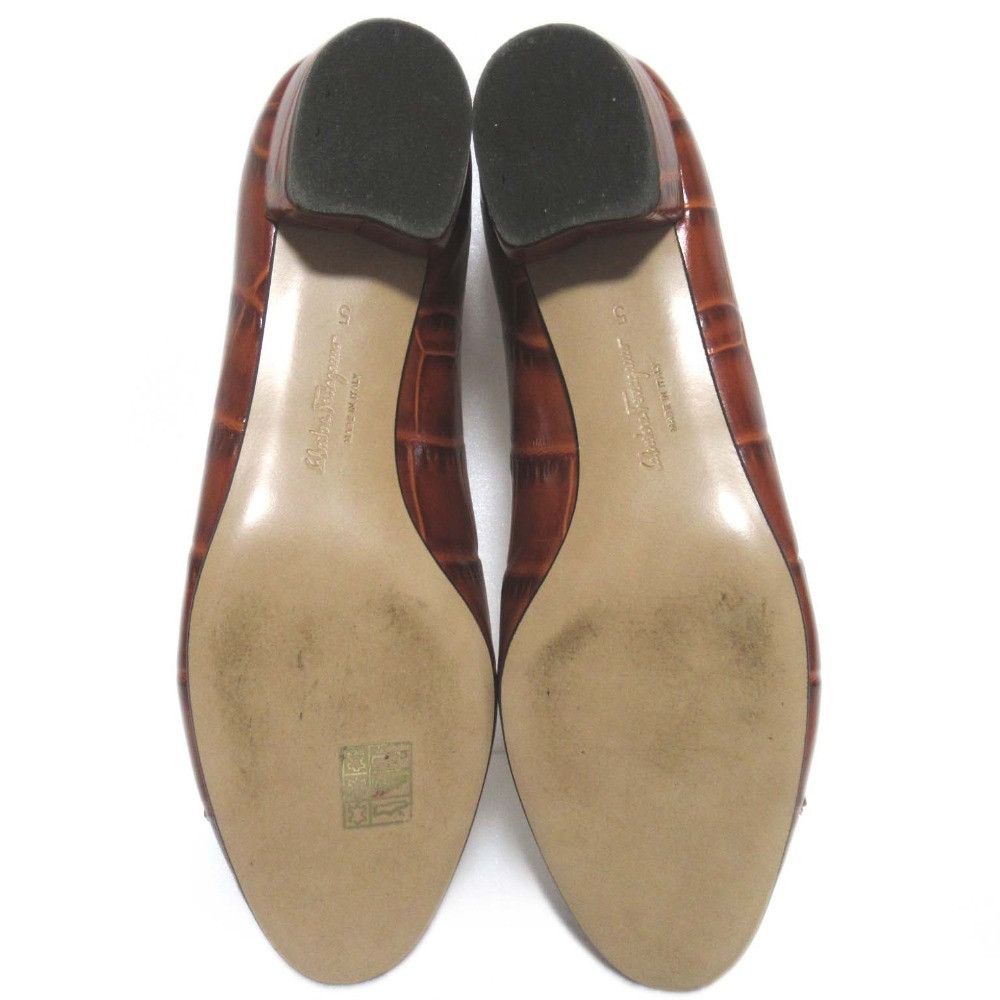 Salvatore Ferragamo Salvatore Ferragamo Salvatore Ferragamo Vara Croco Embossed Pumps Leather Shoes DUTY FREE for USA Size ONE SIZE - 9 Thumbnail
