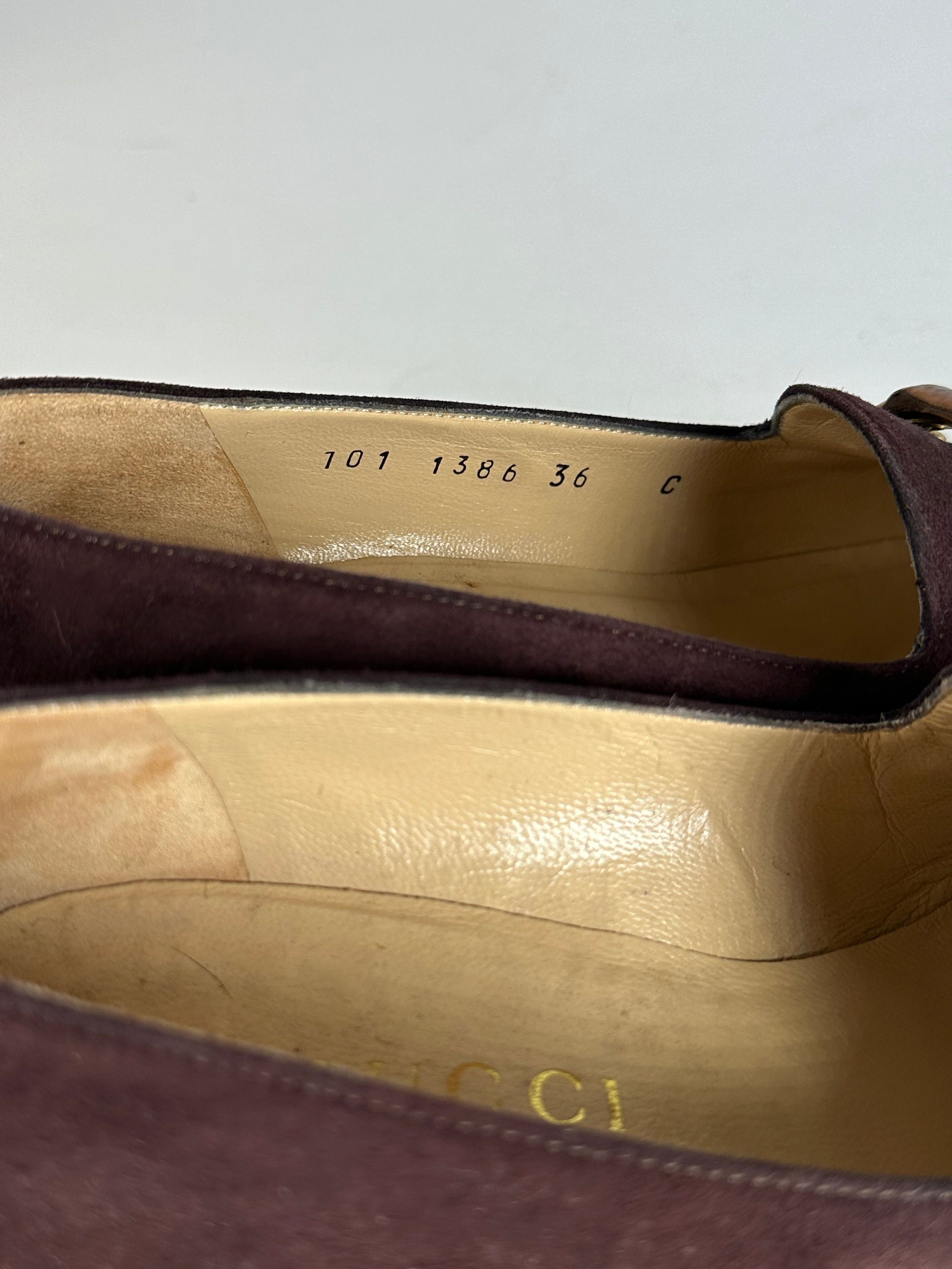 Gucci Vintage Suede Bamboo Pumps Brown EU36C Size US 5 / IT 35 - 10 Thumbnail