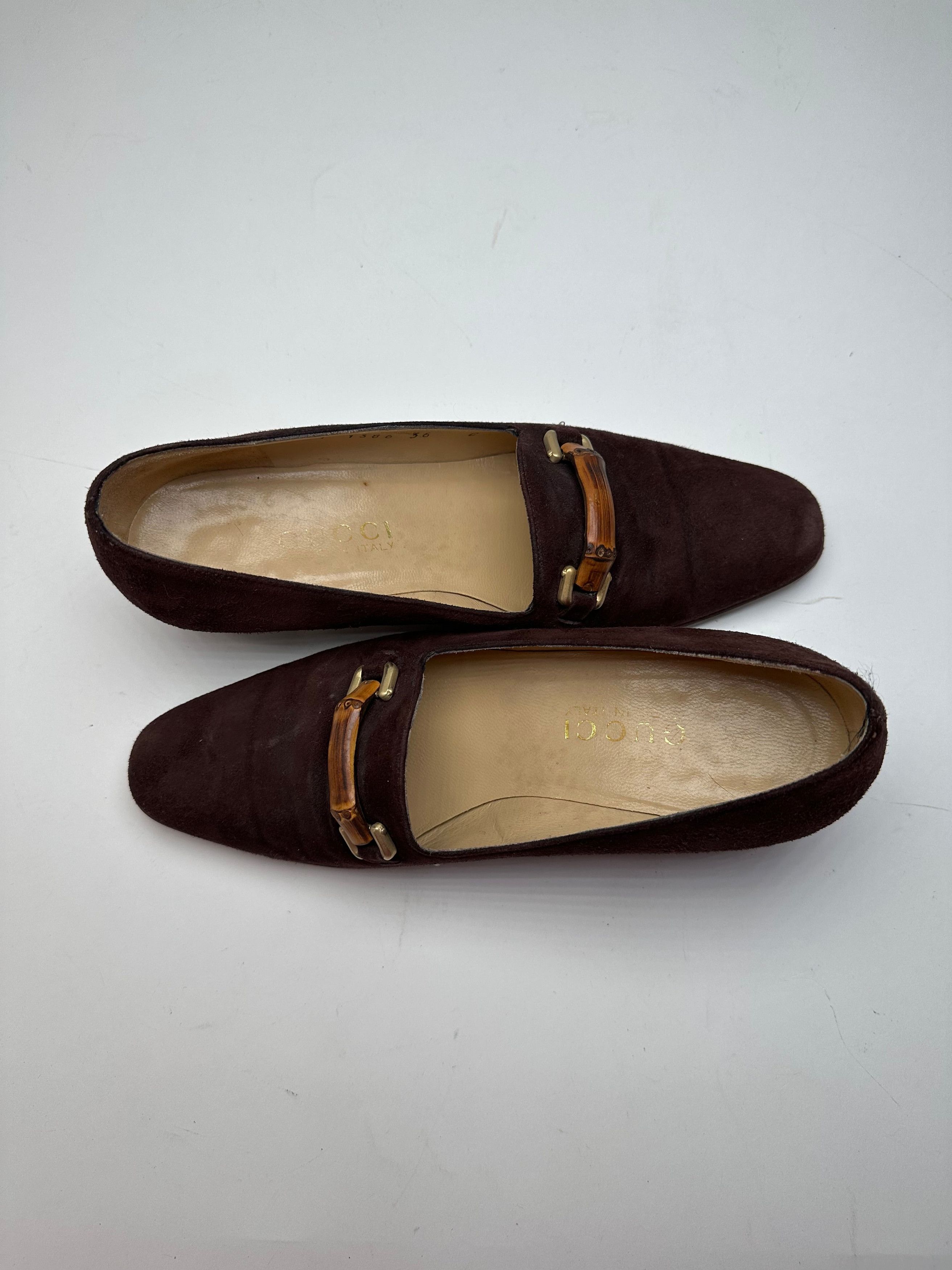 Gucci Vintage Suede Bamboo Pumps Brown EU36C Size US 5 / IT 35 - 4 Thumbnail