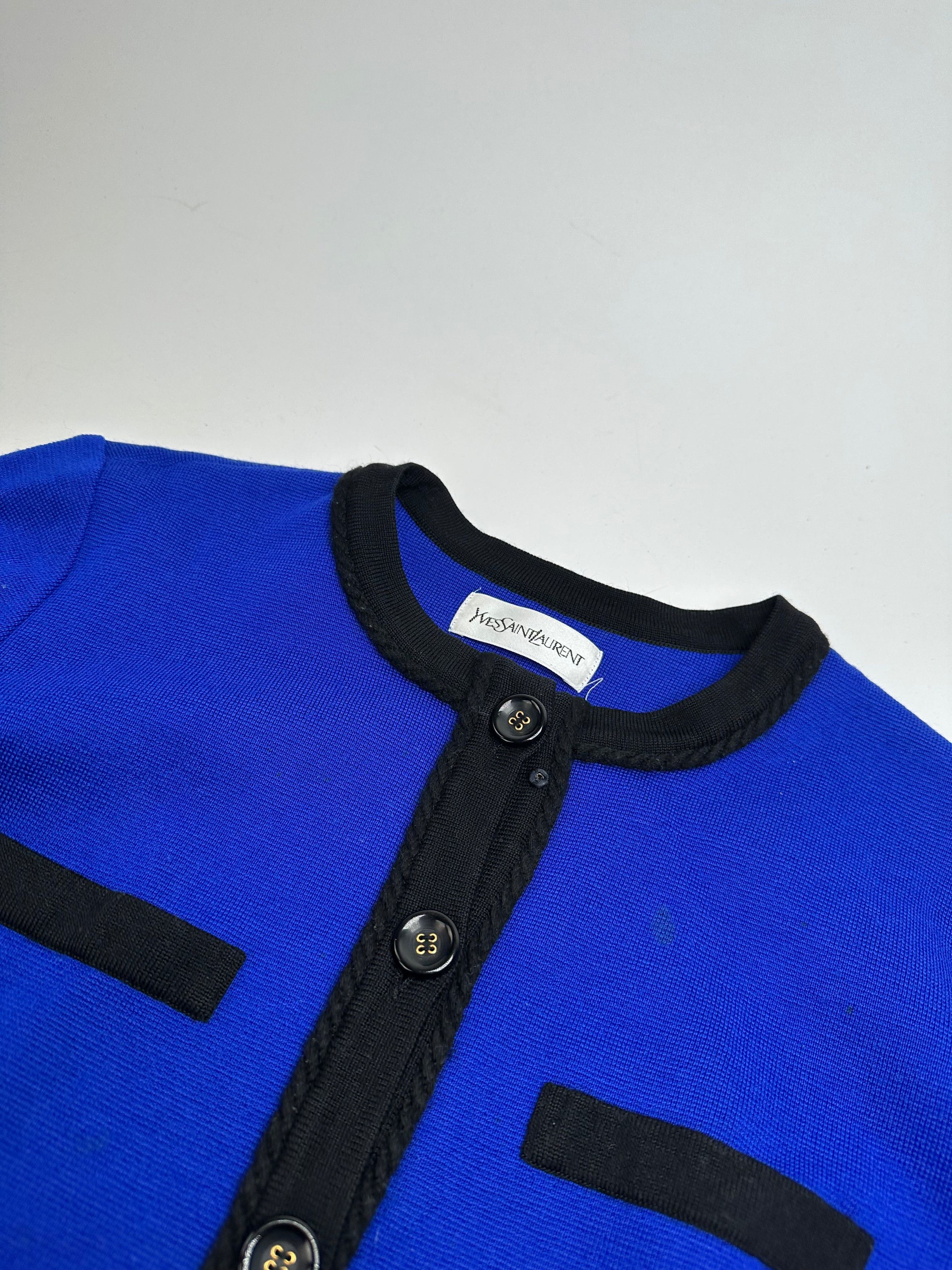 Other Vintage Yves Saint Laurent Sweater Blue Black M Size M / US 6-8 / IT 42-44 - 5 Thumbnail