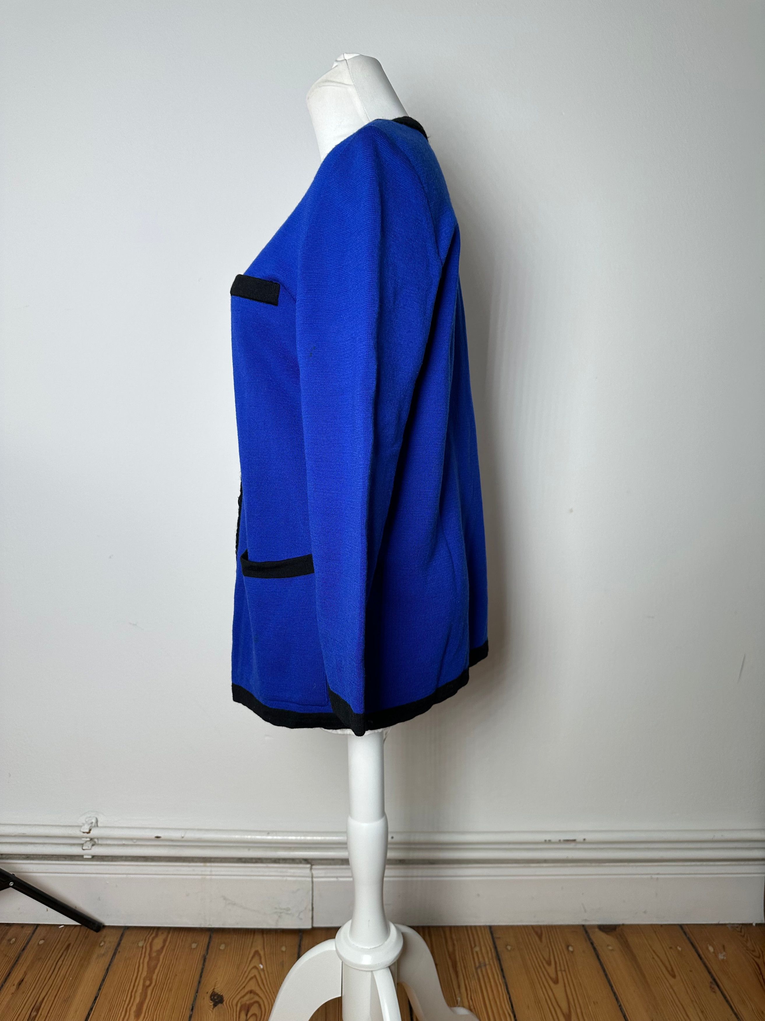 Other Vintage Yves Saint Laurent Sweater Blue Black M Size M / US 6-8 / IT 42-44 - 2 Thumbnail