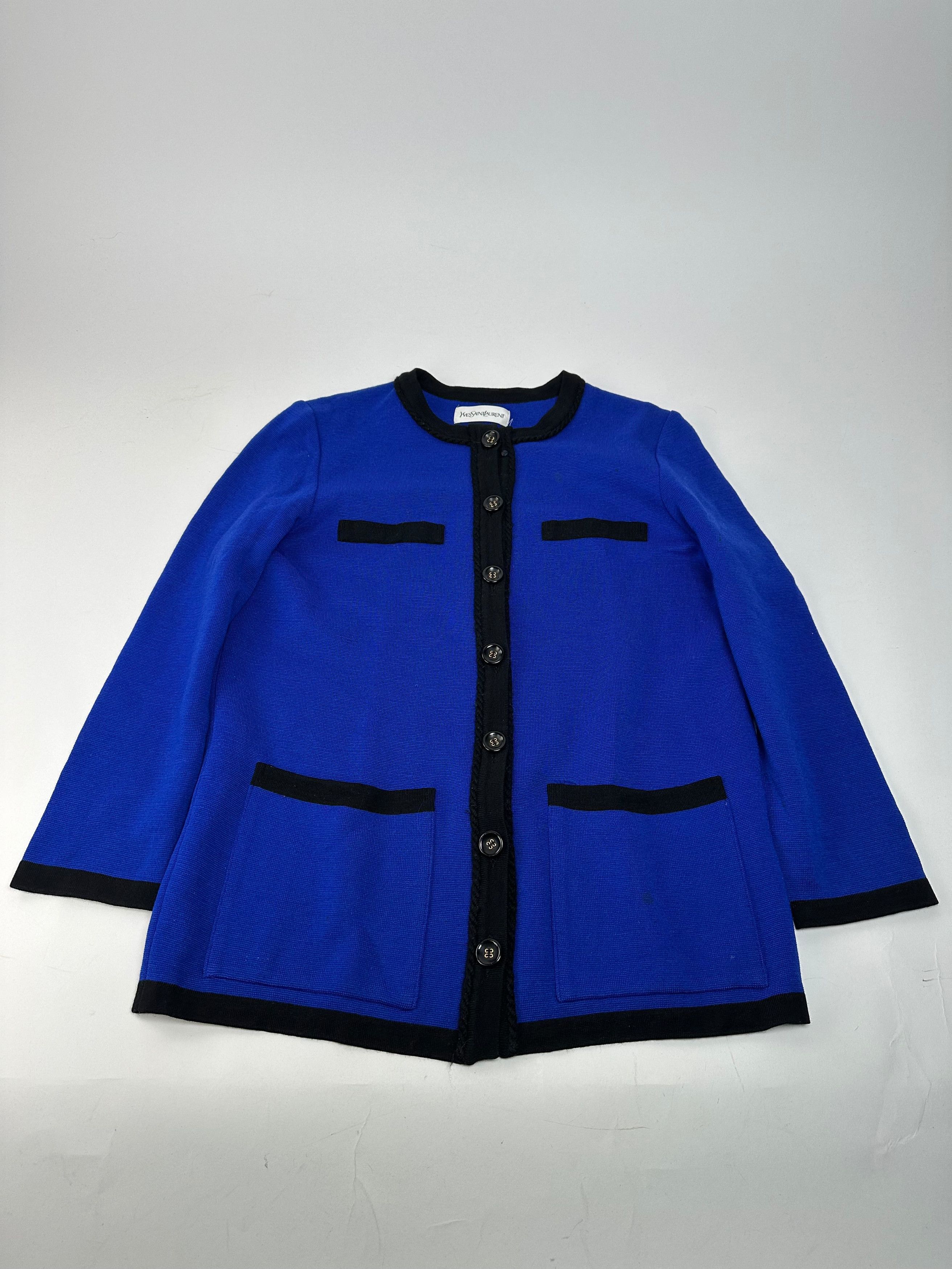 Other Vintage Yves Saint Laurent Sweater Blue Black M Size M / US 6-8 / IT 42-44 - 4 Thumbnail