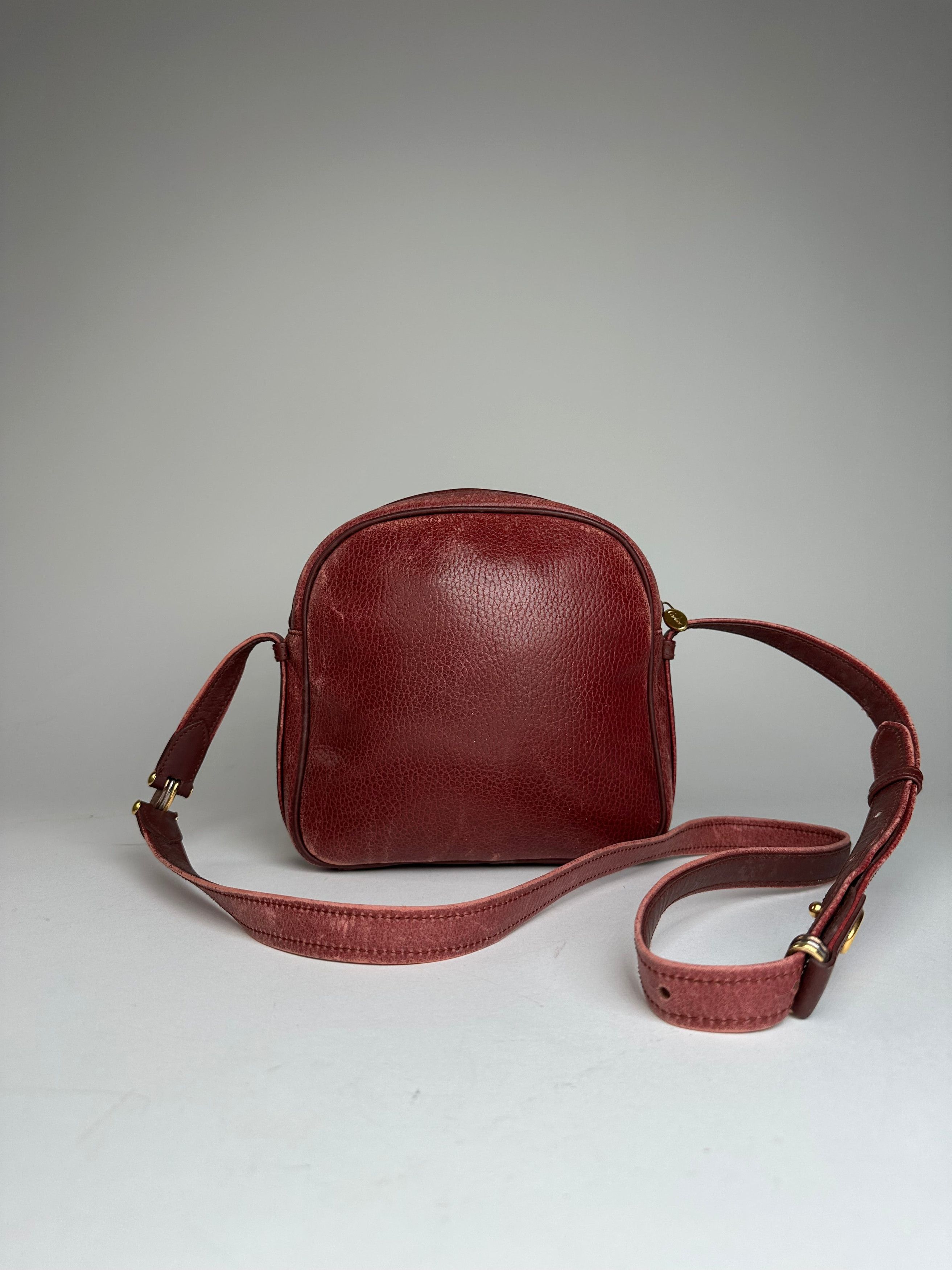 Cartier Vintage Leather Shoulder Bag Dark Red Size ONE SIZE - 2 Thumbnail