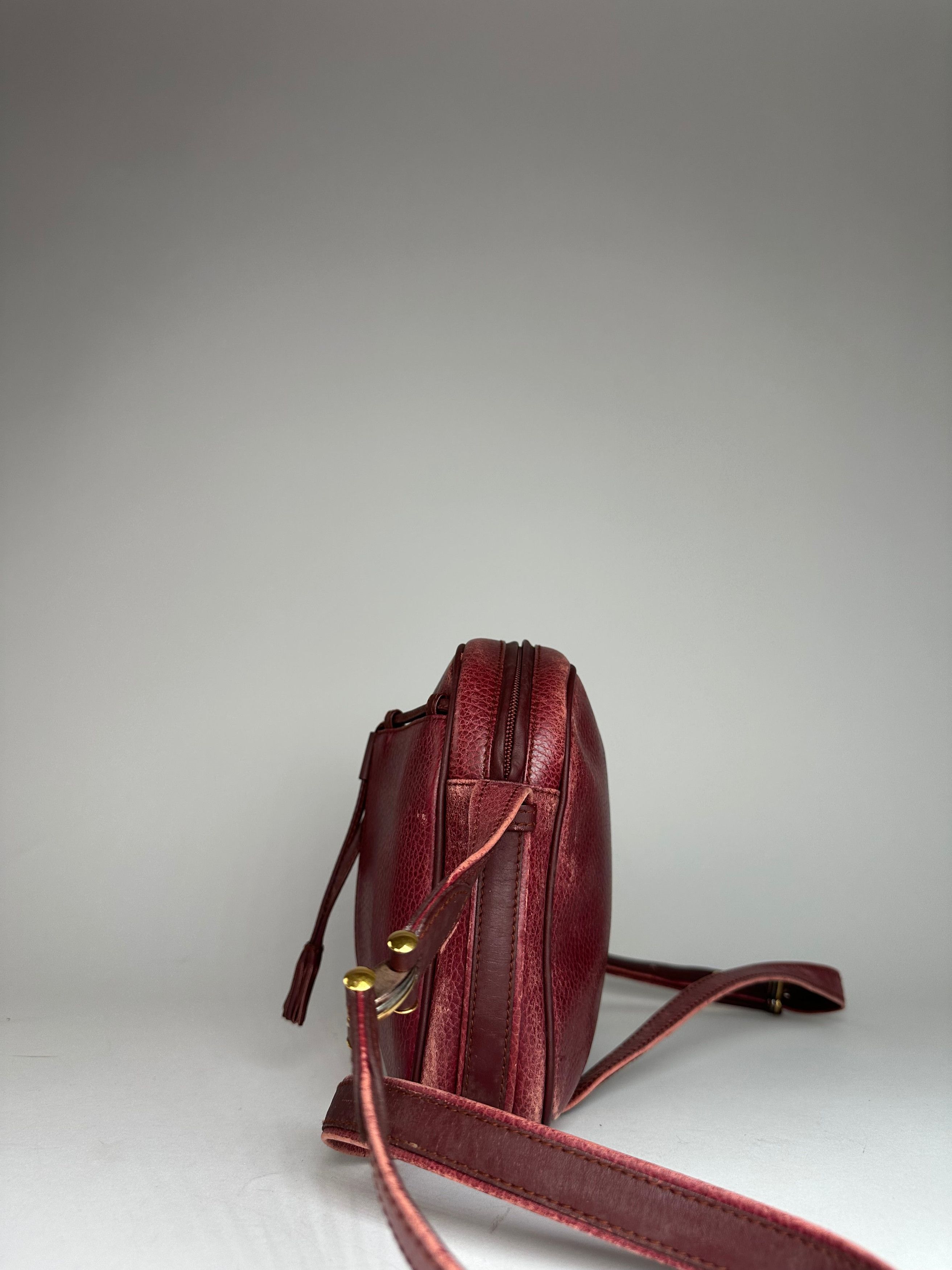 Cartier Vintage Leather Shoulder Bag Dark Red Size ONE SIZE - 5 Thumbnail