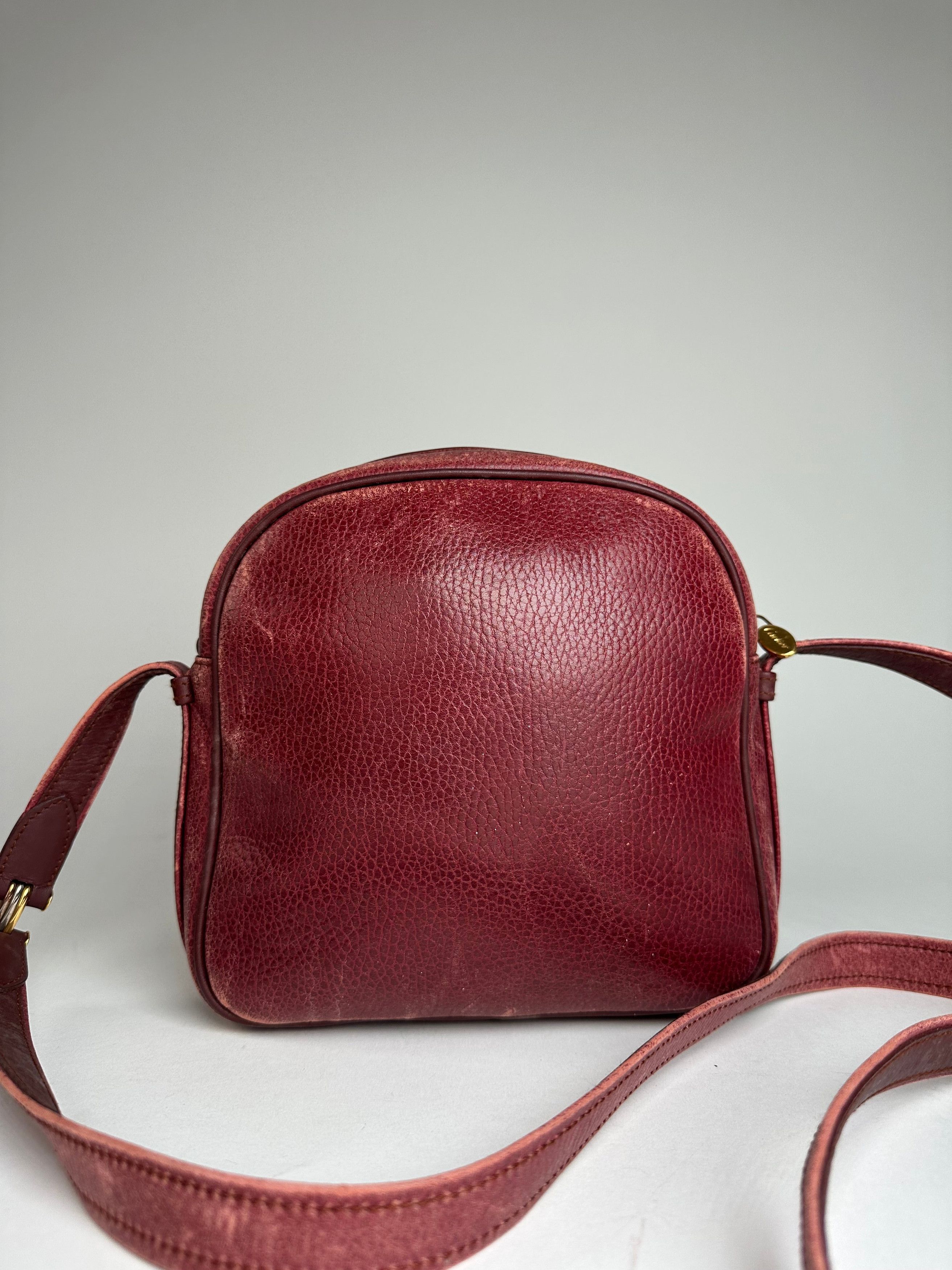 Cartier Vintage Leather Shoulder Bag Dark Red Size ONE SIZE - 15 Thumbnail