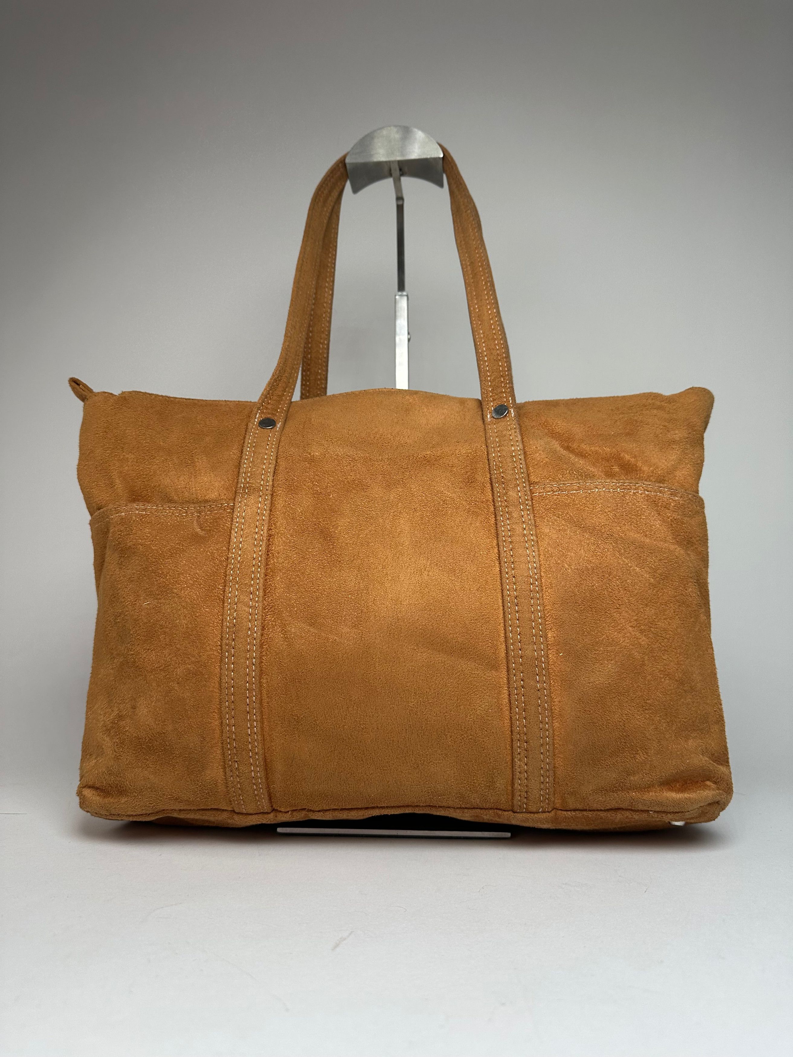 Courreges Vintage Suede Leather Handbag Brown Size ONE SIZE - 15 Thumbnail