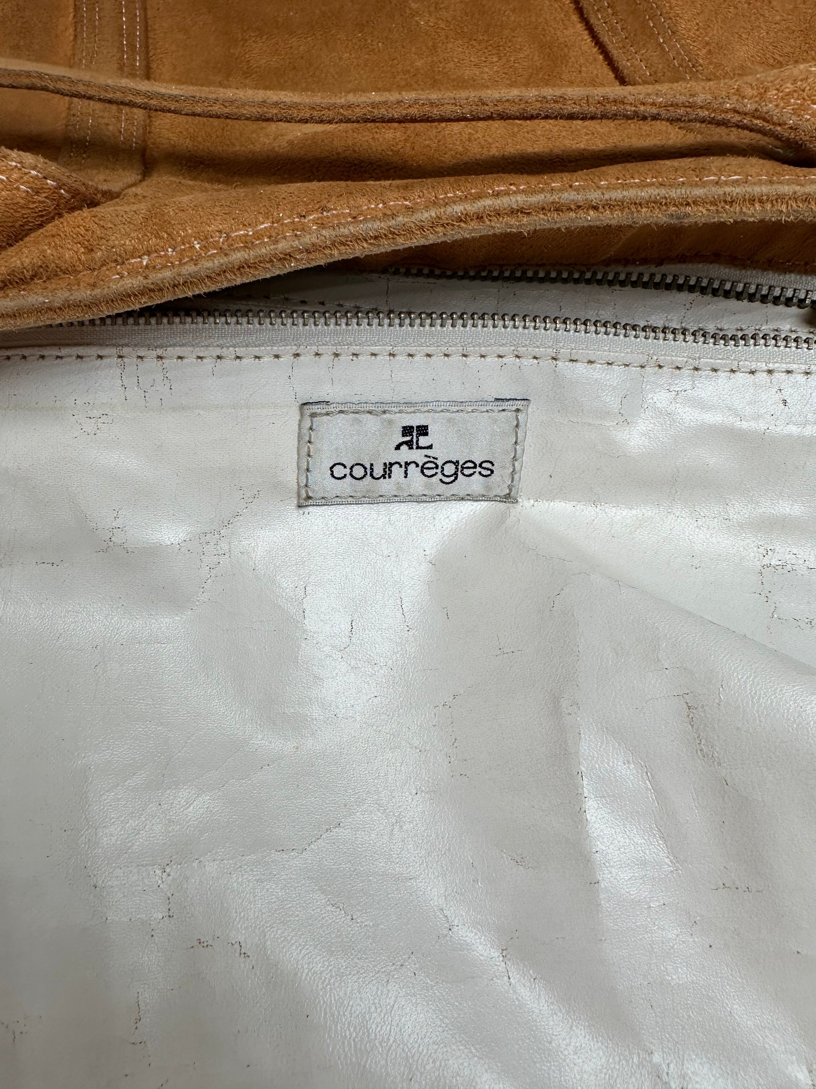 Courreges Vintage Suede Leather Handbag Brown Size ONE SIZE - 10 Thumbnail