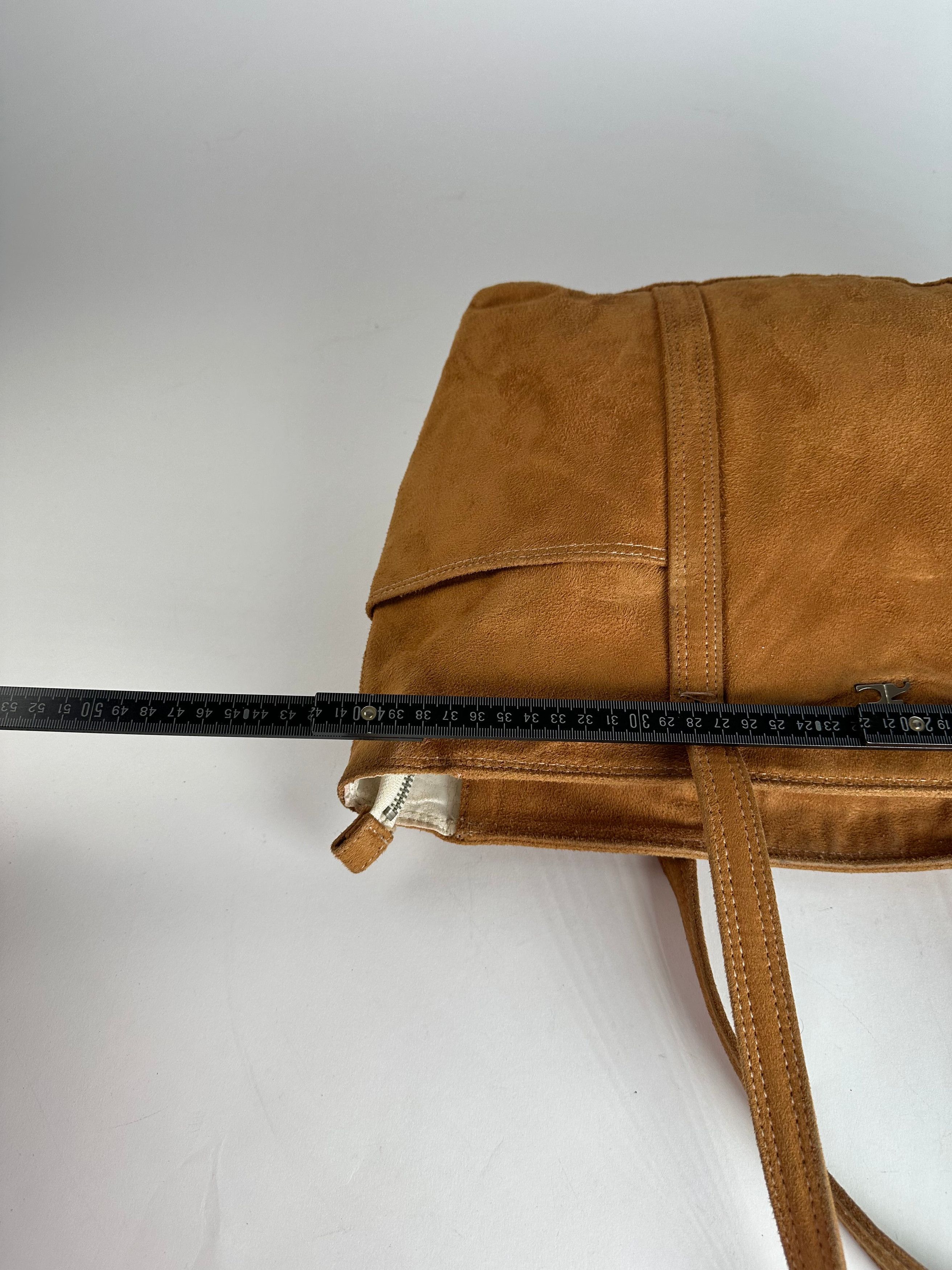 Courreges Vintage Suede Leather Handbag Brown Size ONE SIZE - 12 Thumbnail