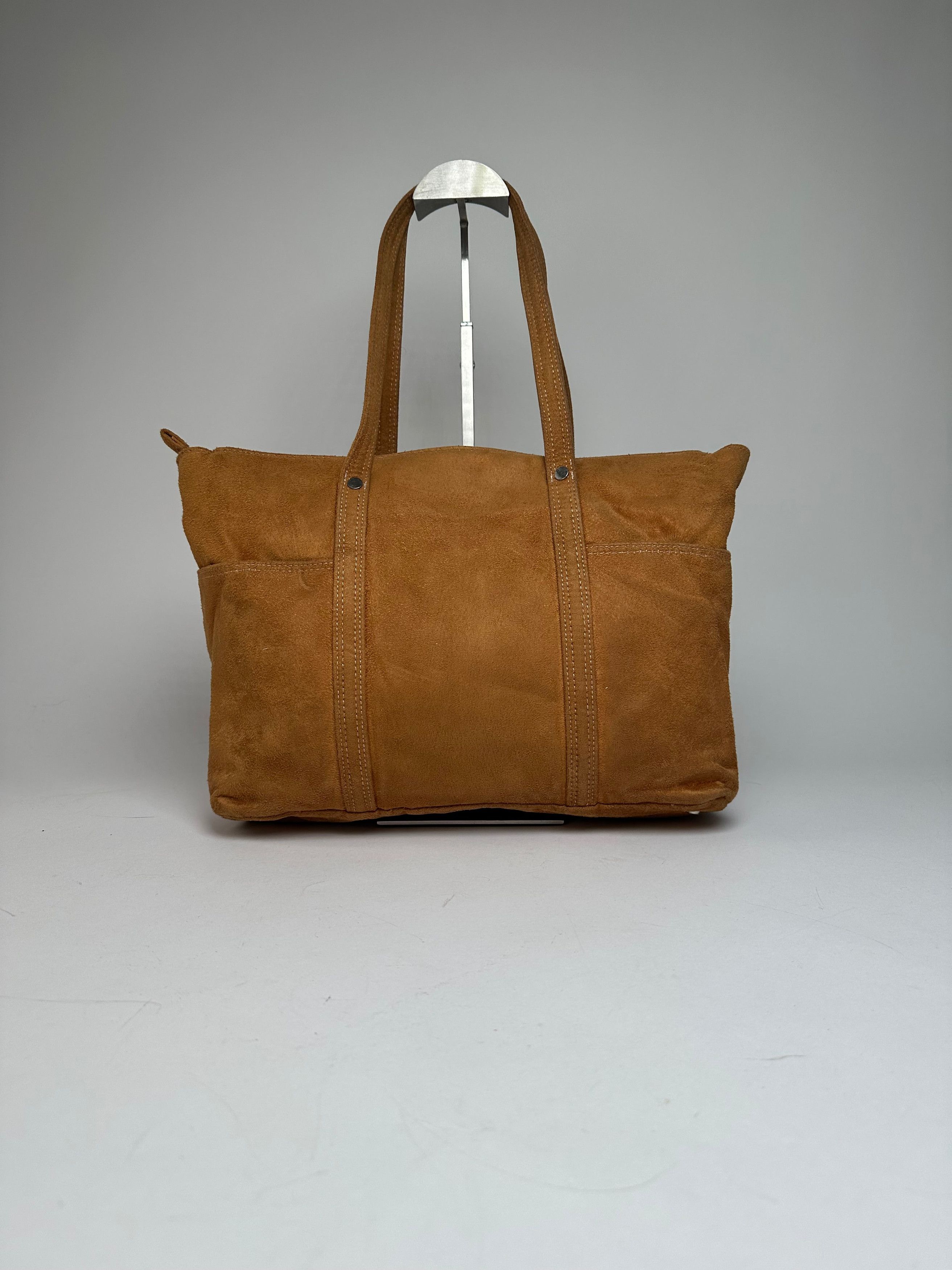 Courreges Vintage Suede Leather Handbag Brown Size ONE SIZE - 2 Thumbnail