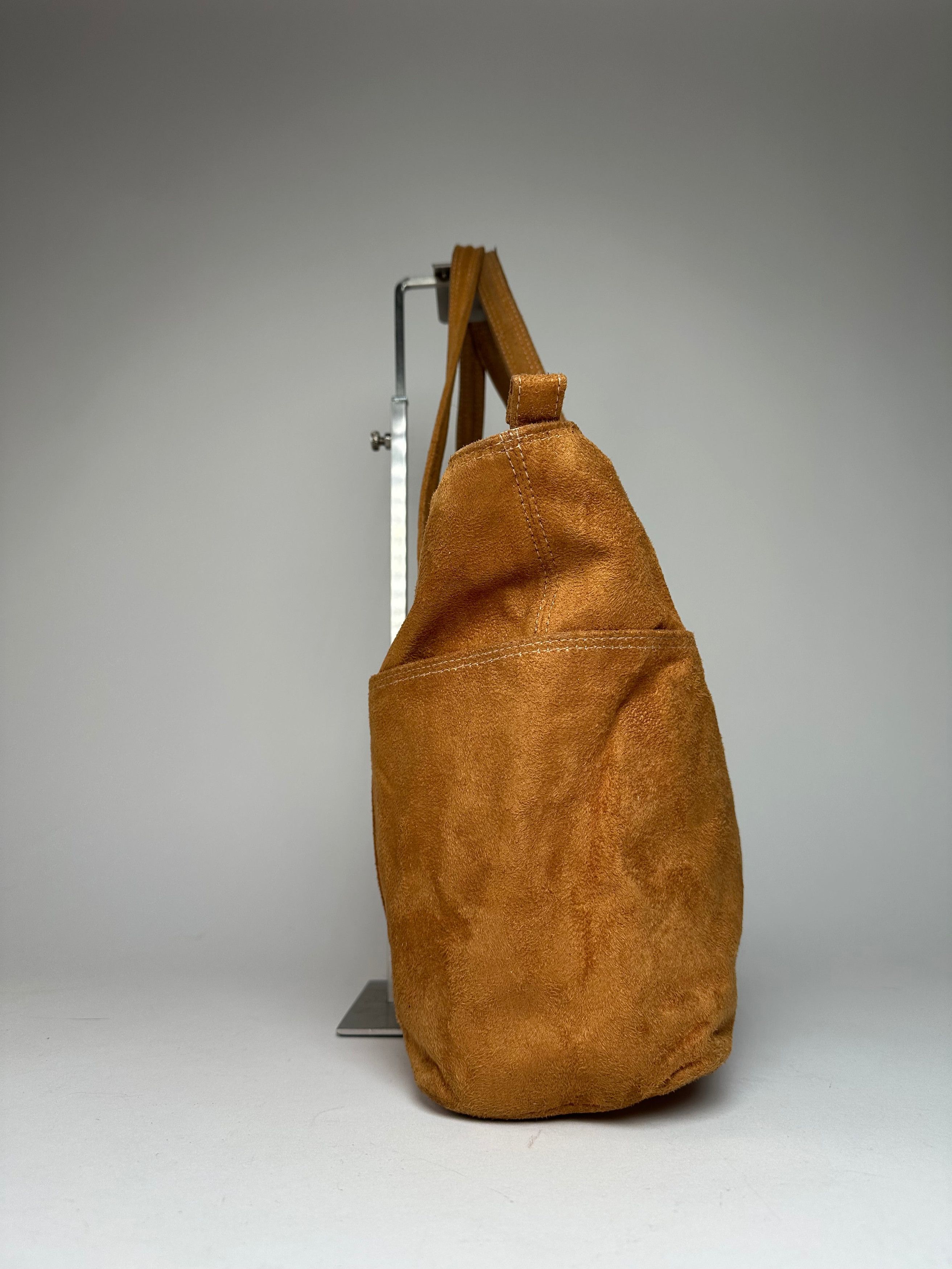 Courreges Vintage Suede Leather Handbag Brown Size ONE SIZE - 5 Thumbnail