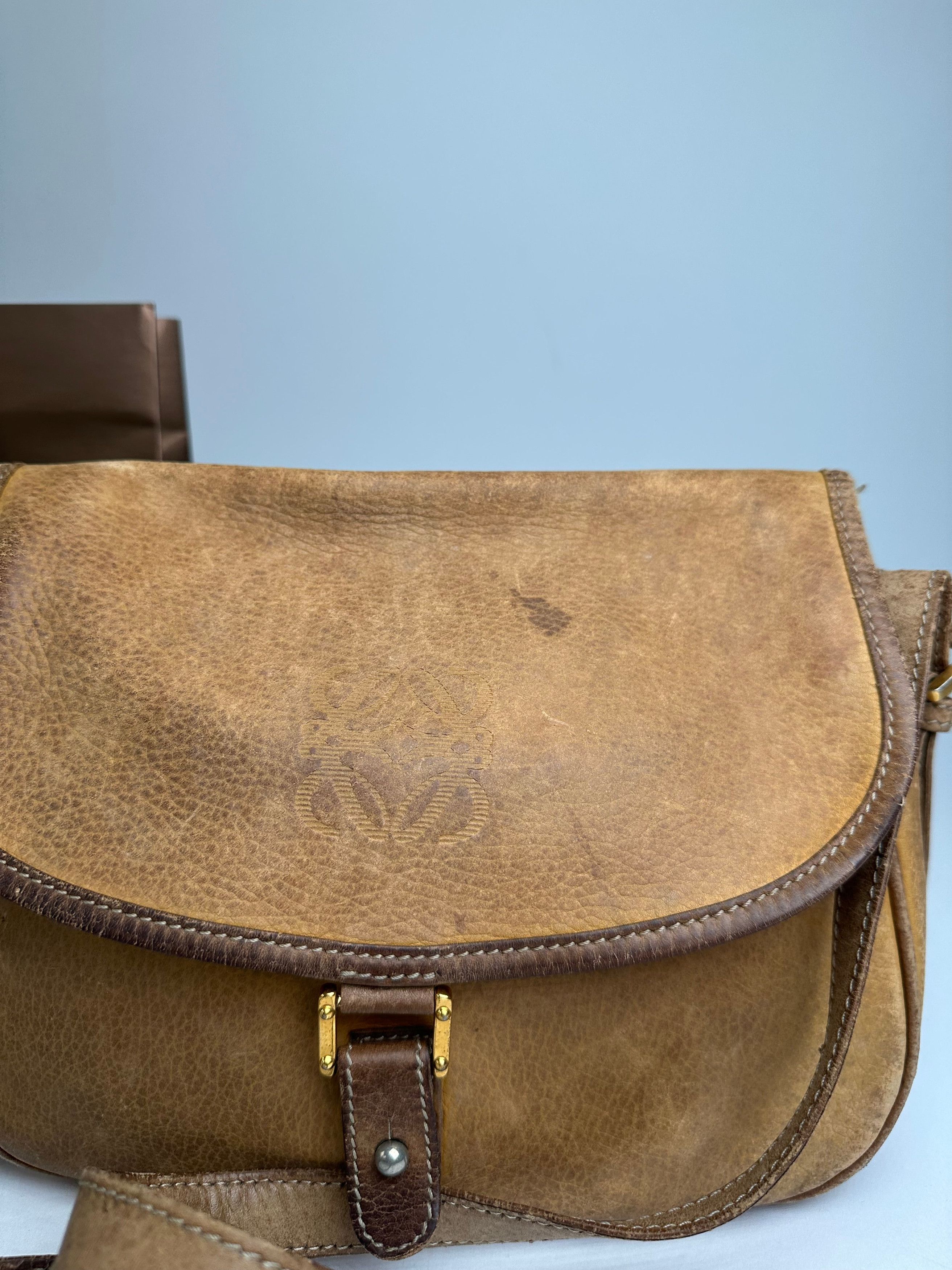 Loewe Vintage Anagram Leather Crossbody Shoulder Bag Brown Size ONE SIZE - 6 Thumbnail