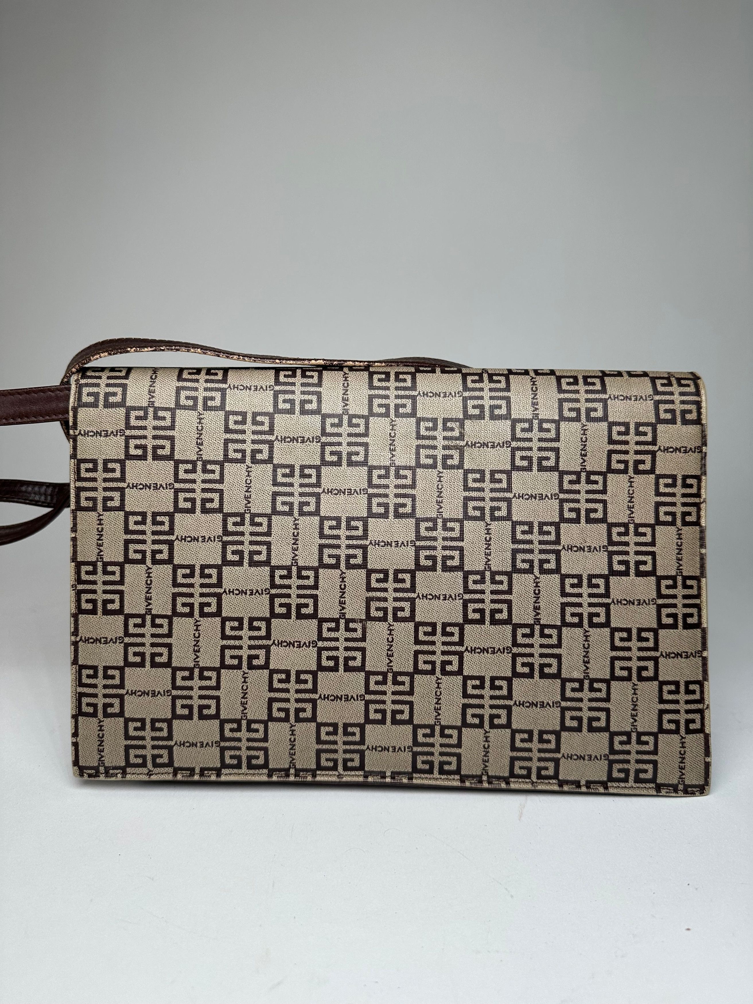 Givenchy Vintage Monogram Leather Multiway Vag Grey Brown Size ONE SIZE - 14 Thumbnail