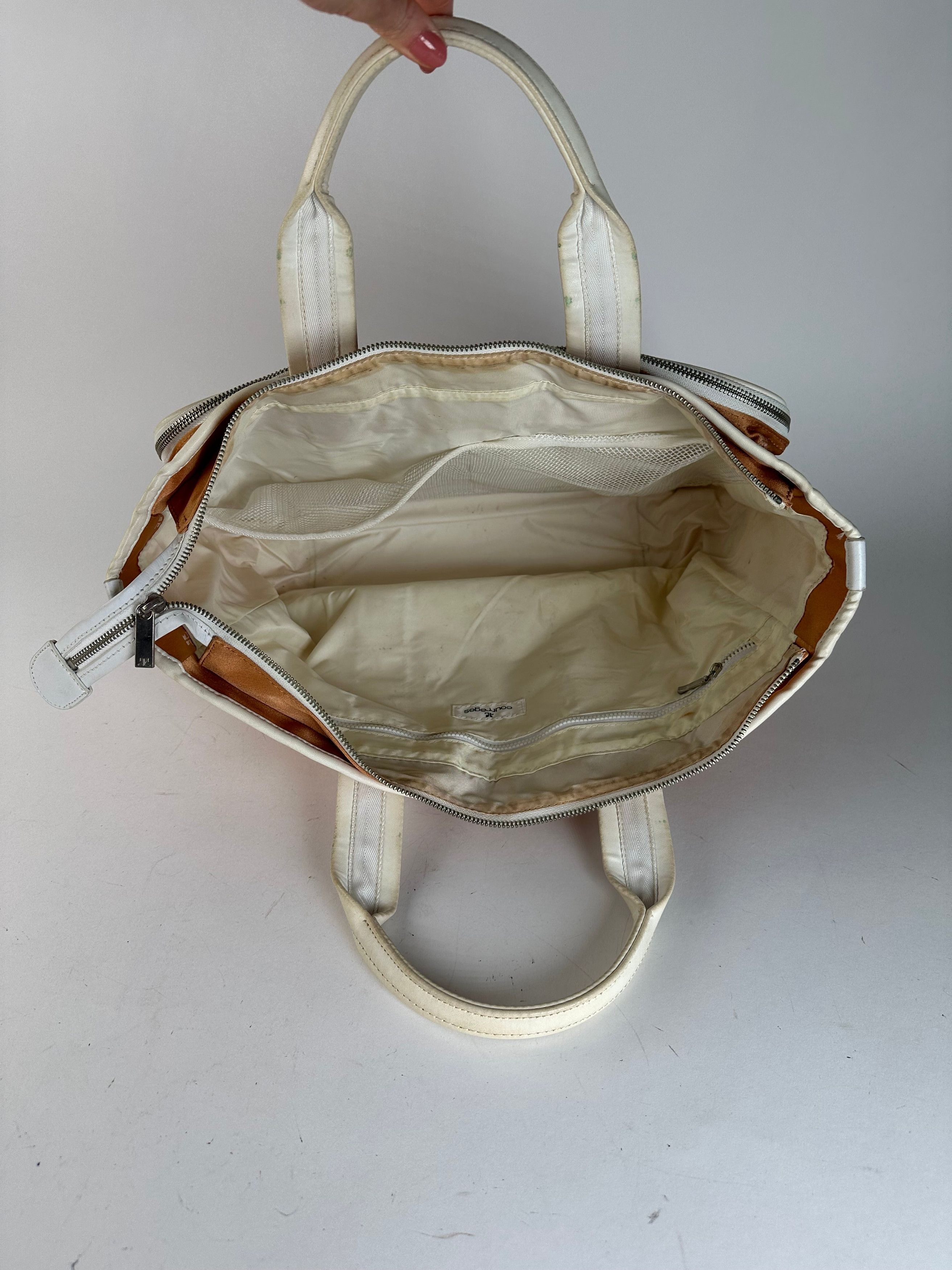 Courreges Vintage Monogram Duffel Bag Peach White Size ONE SIZE - 3 Thumbnail