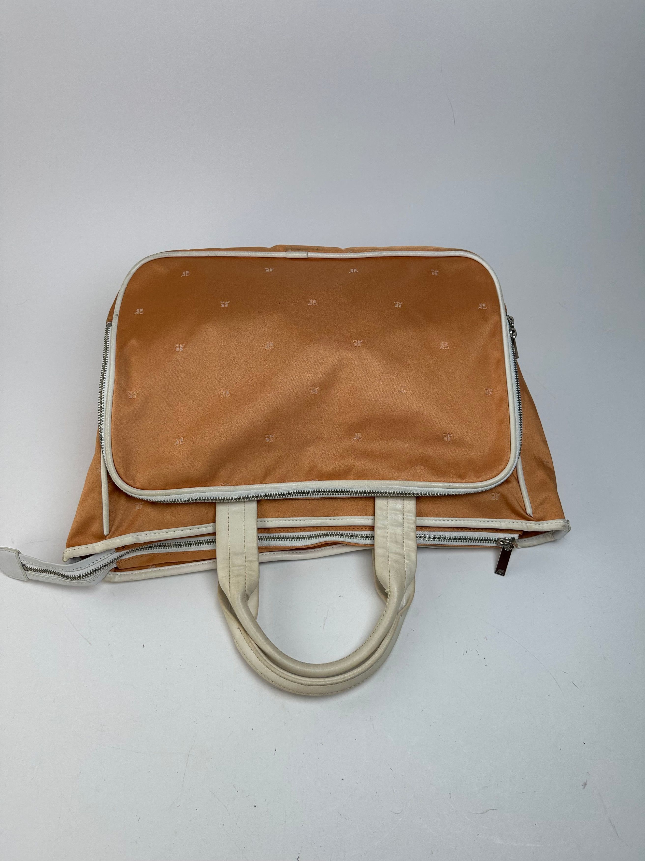 Courreges Vintage Monogram Duffel Bag Peach White Size ONE SIZE - 9 Thumbnail