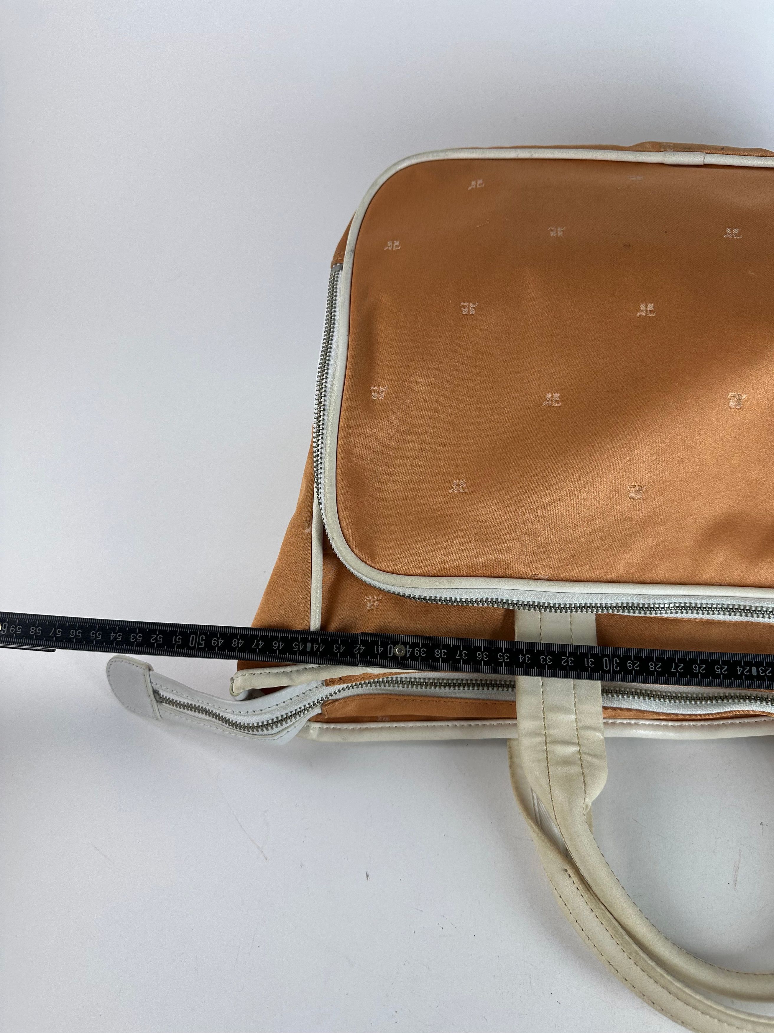 Courreges Vintage Monogram Duffel Bag Peach White Size ONE SIZE - 11 Thumbnail