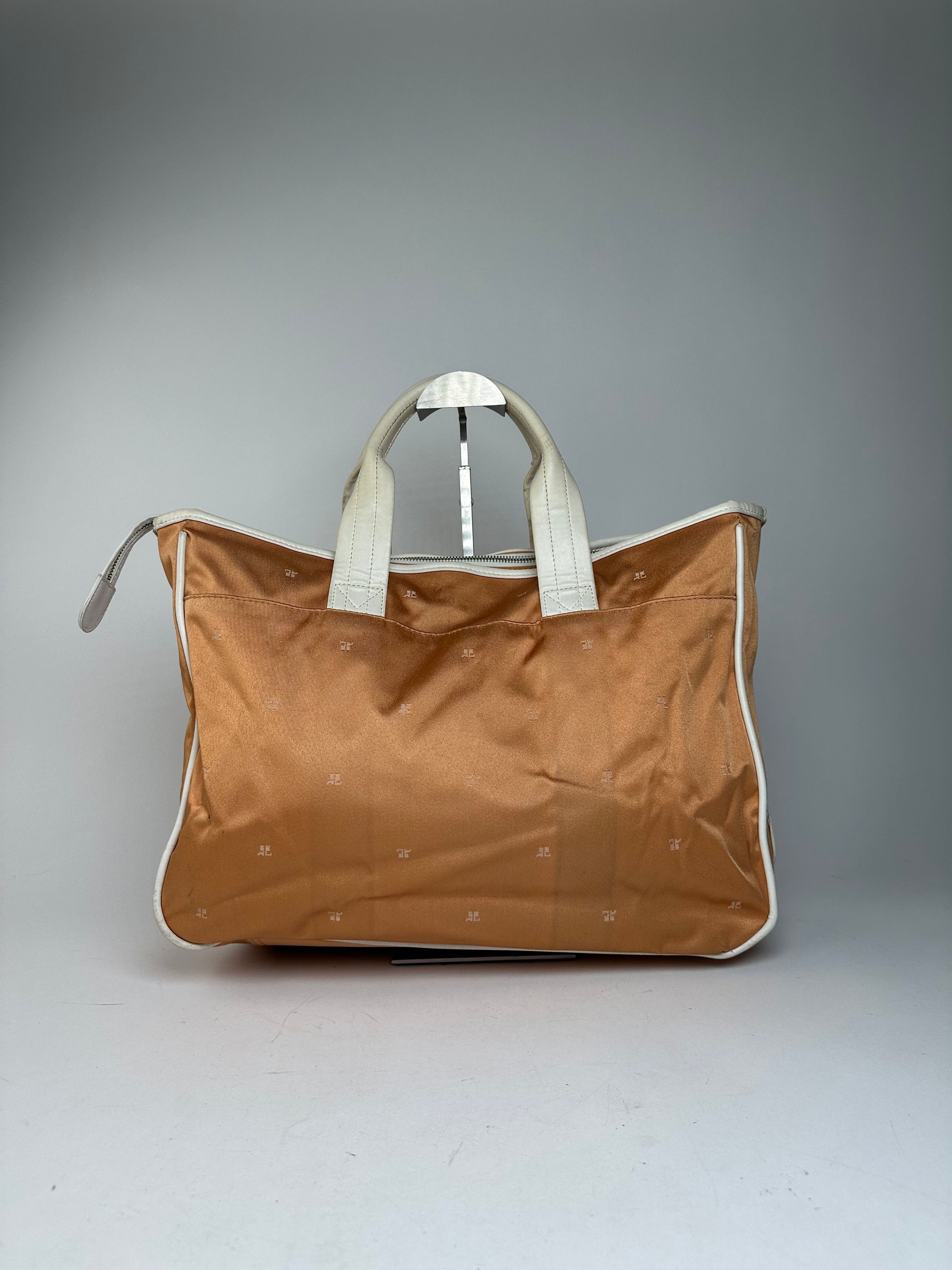 Courreges Vintage Monogram Duffel Bag Peach White Size ONE SIZE - 2 Thumbnail