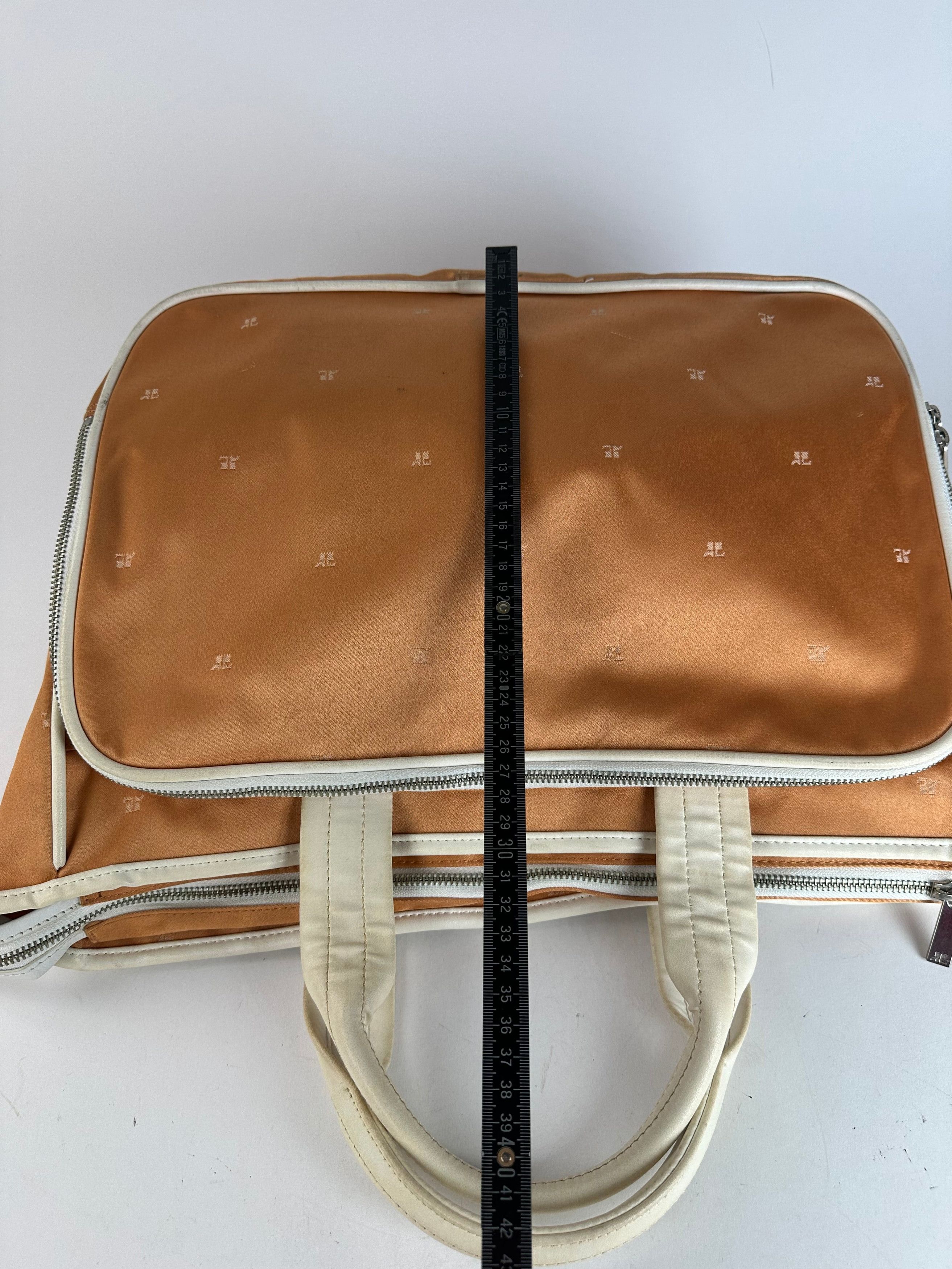 Courreges Vintage Monogram Duffel Bag Peach White Size ONE SIZE - 10 Thumbnail