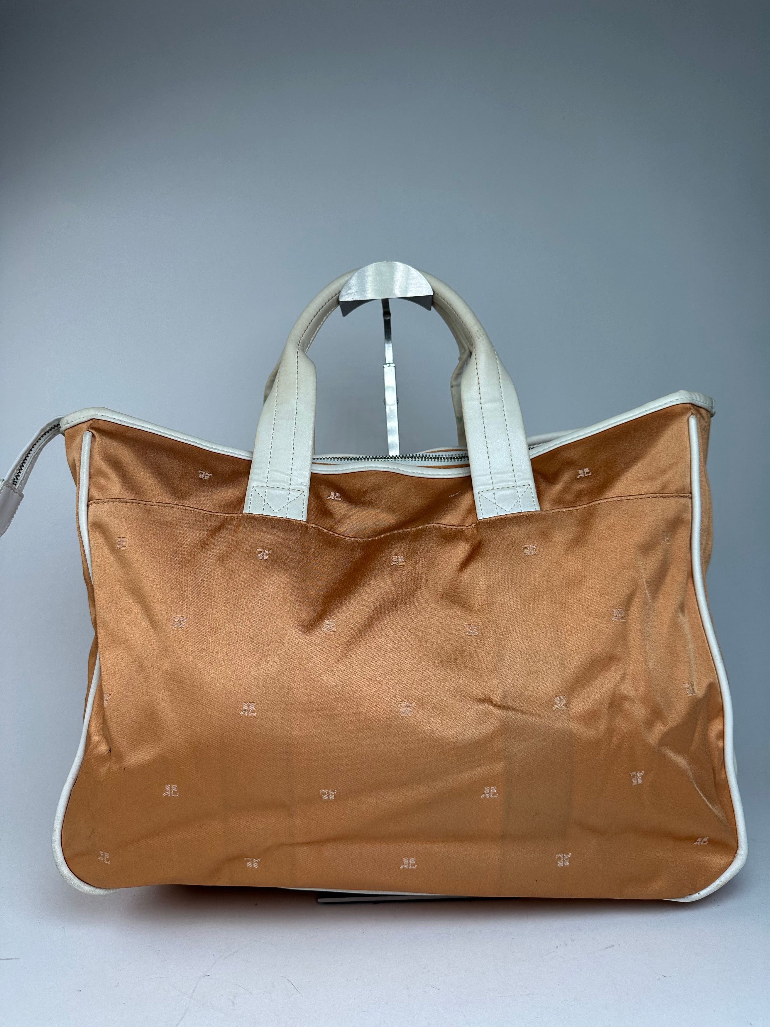 Courreges Vintage Monogram Duffel Bag Peach White Size ONE SIZE - 14 Thumbnail