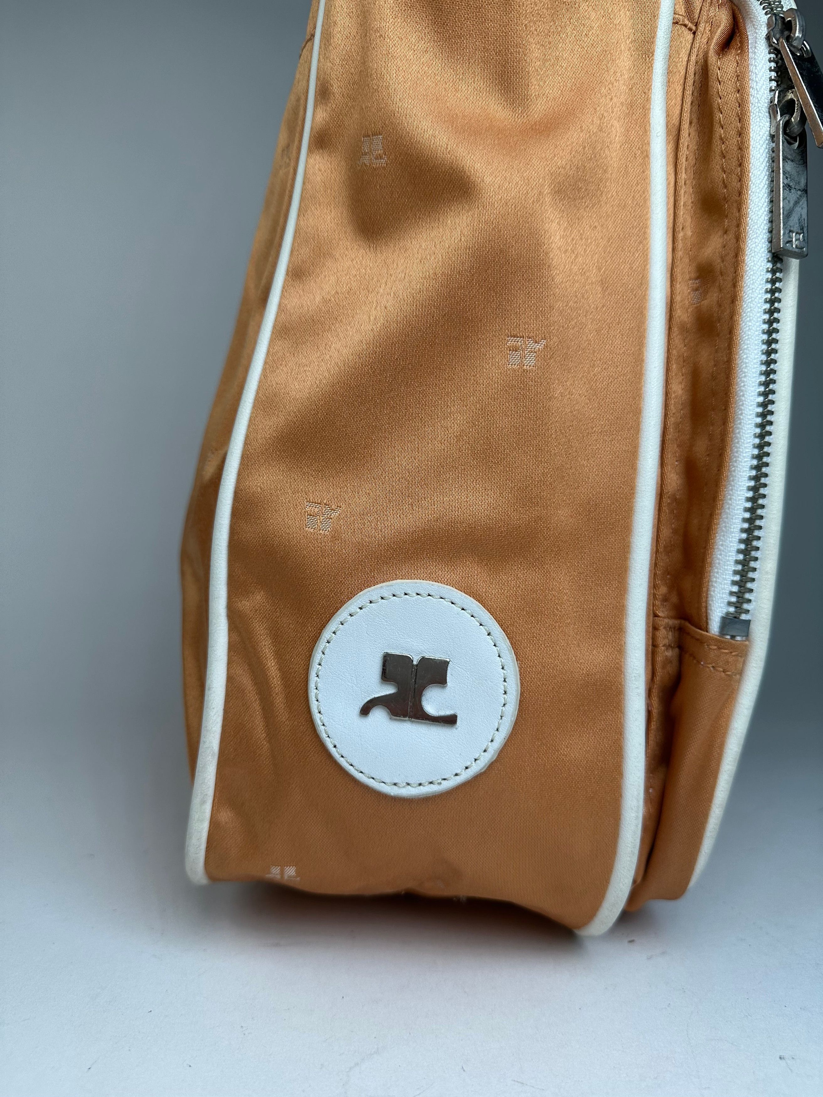 Courreges Vintage Monogram Duffel Bag Peach White Size ONE SIZE - 8 Thumbnail