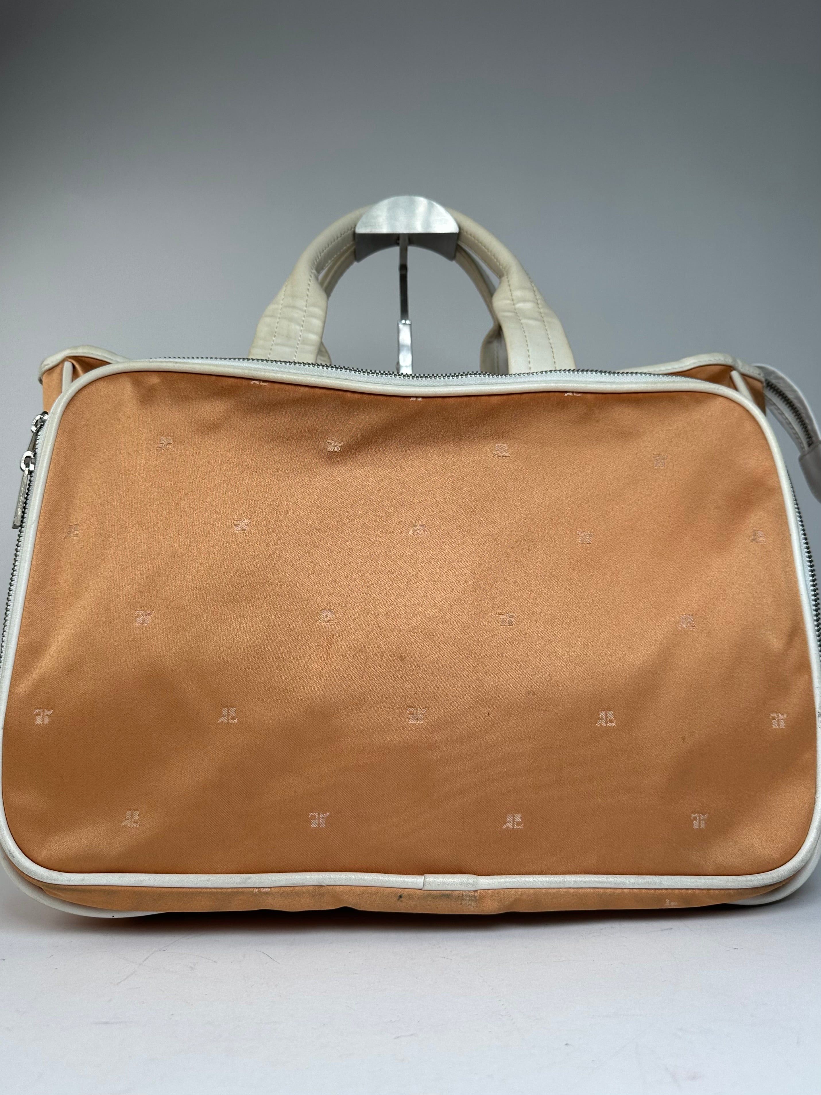 Courreges Vintage Monogram Duffel Bag Peach White Size ONE SIZE - 13 Thumbnail