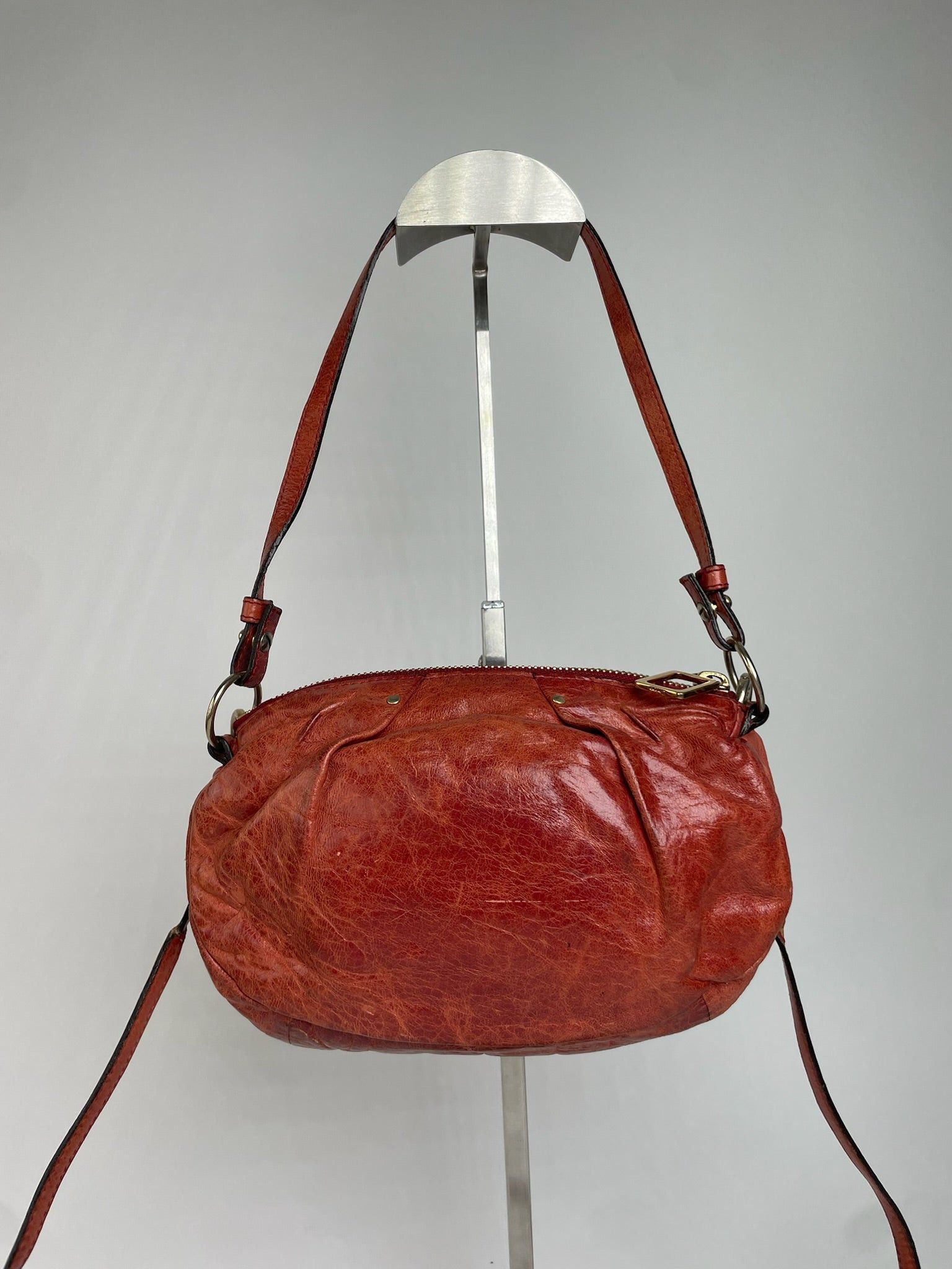 Chloe Vintage 2Way Leather Handbag Red Size ONE SIZE - 14 Thumbnail