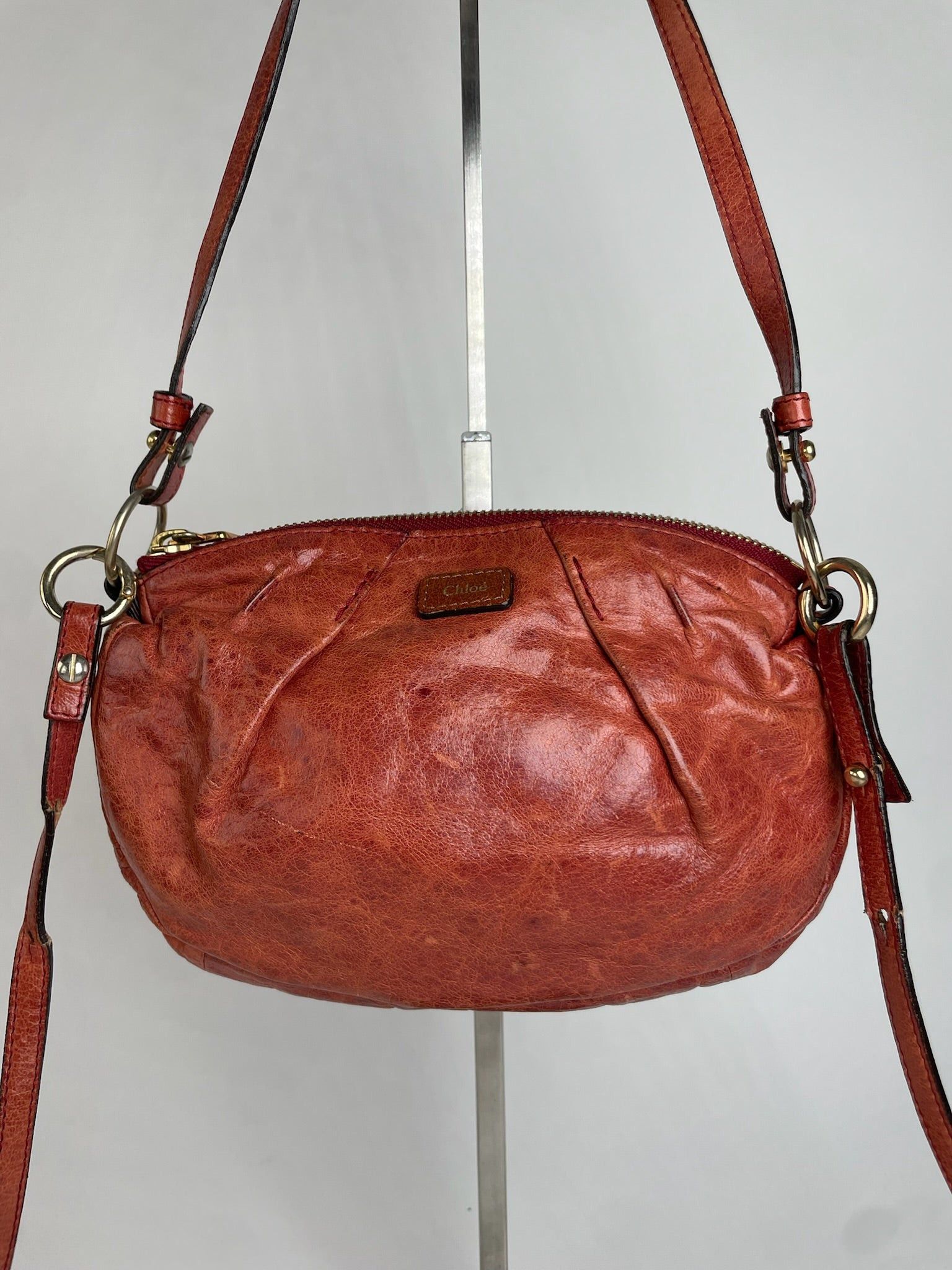 Chloe Vintage 2Way Leather Handbag Red Size ONE SIZE - 15 Thumbnail