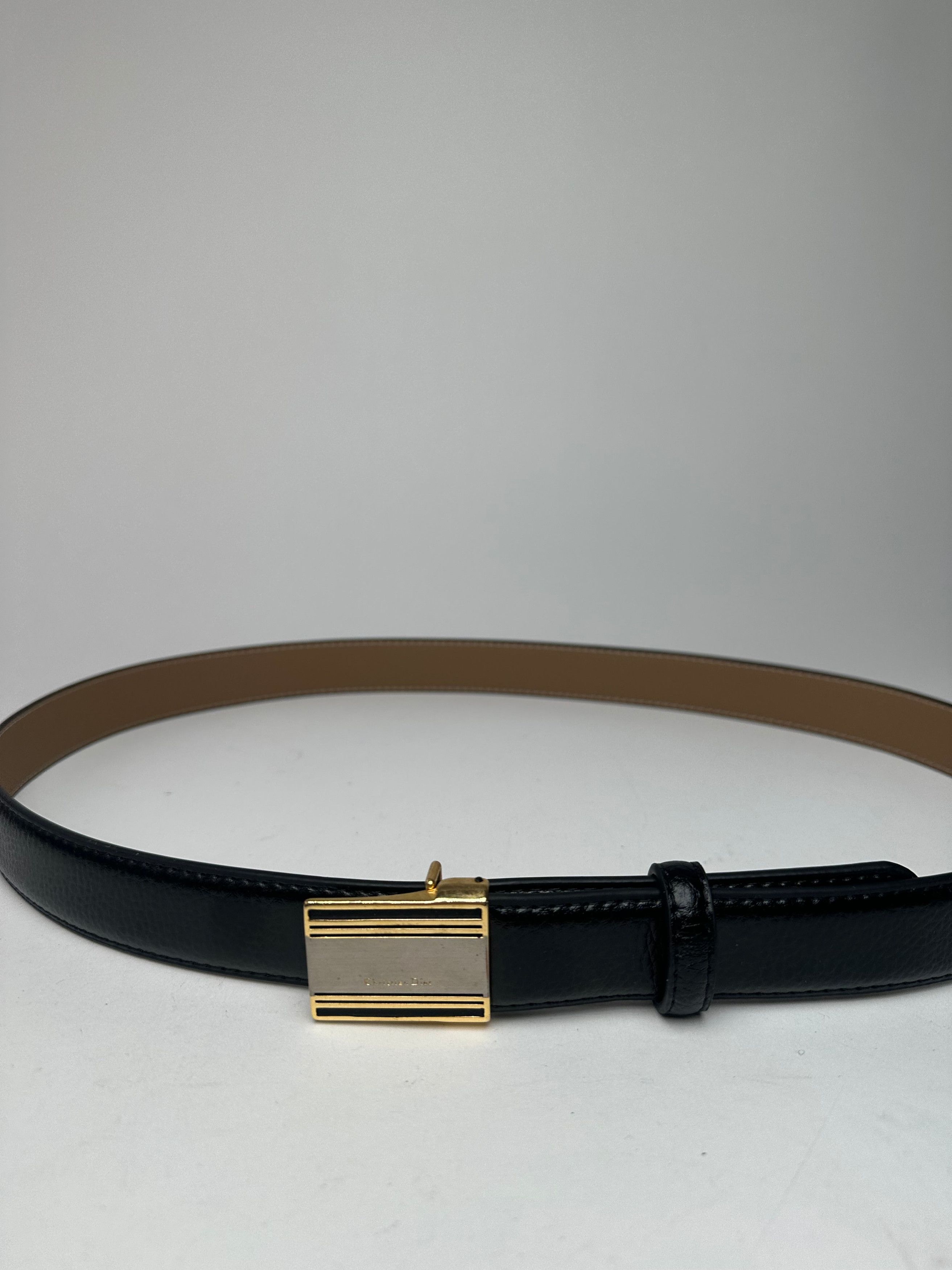 Dior Vintage Snake Emblossed Leather Belt Black Size ONE SIZE - 2 Thumbnail