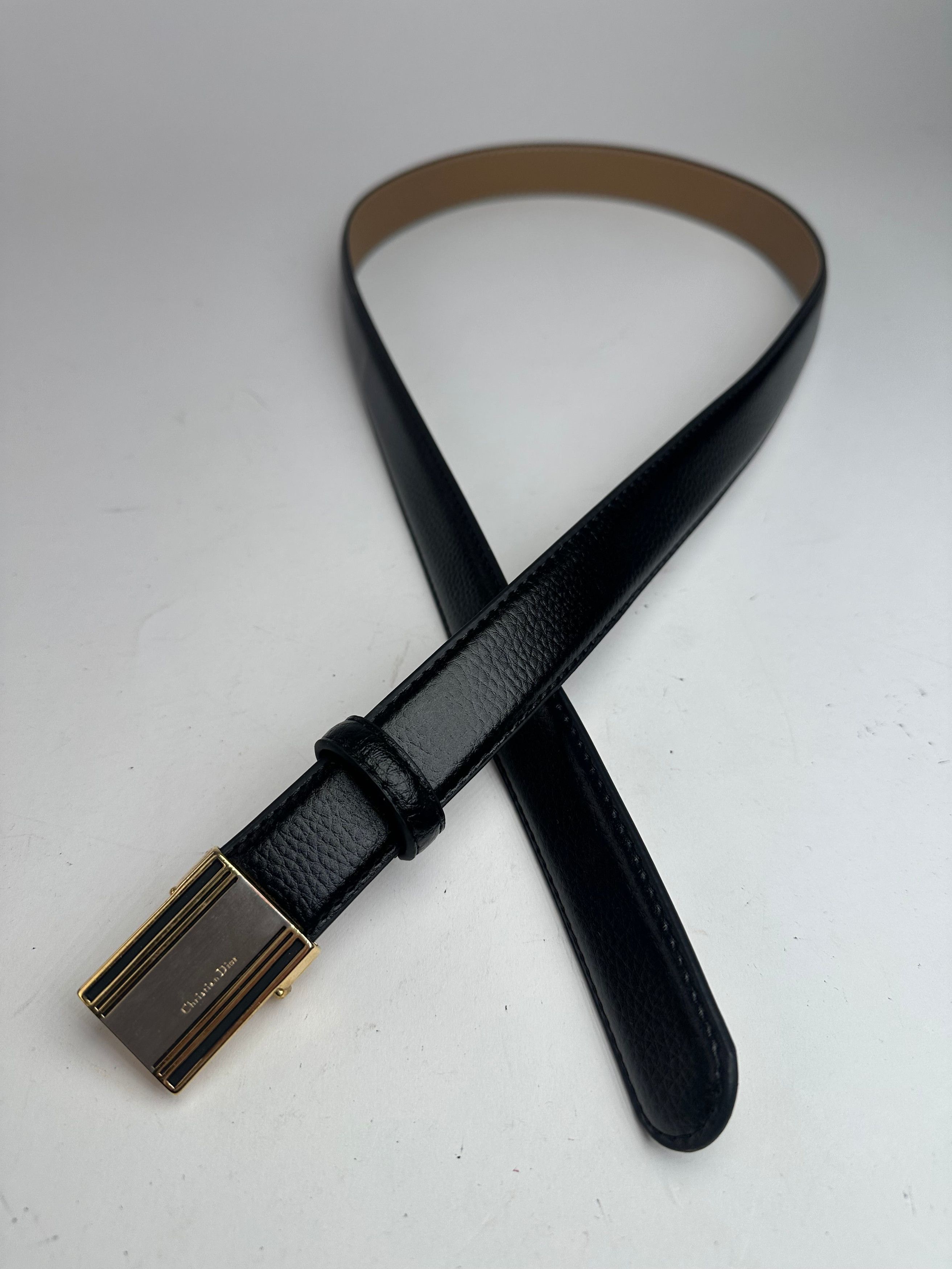 Dior Vintage Snake Emblossed Leather Belt Black Size ONE SIZE - 5 Thumbnail