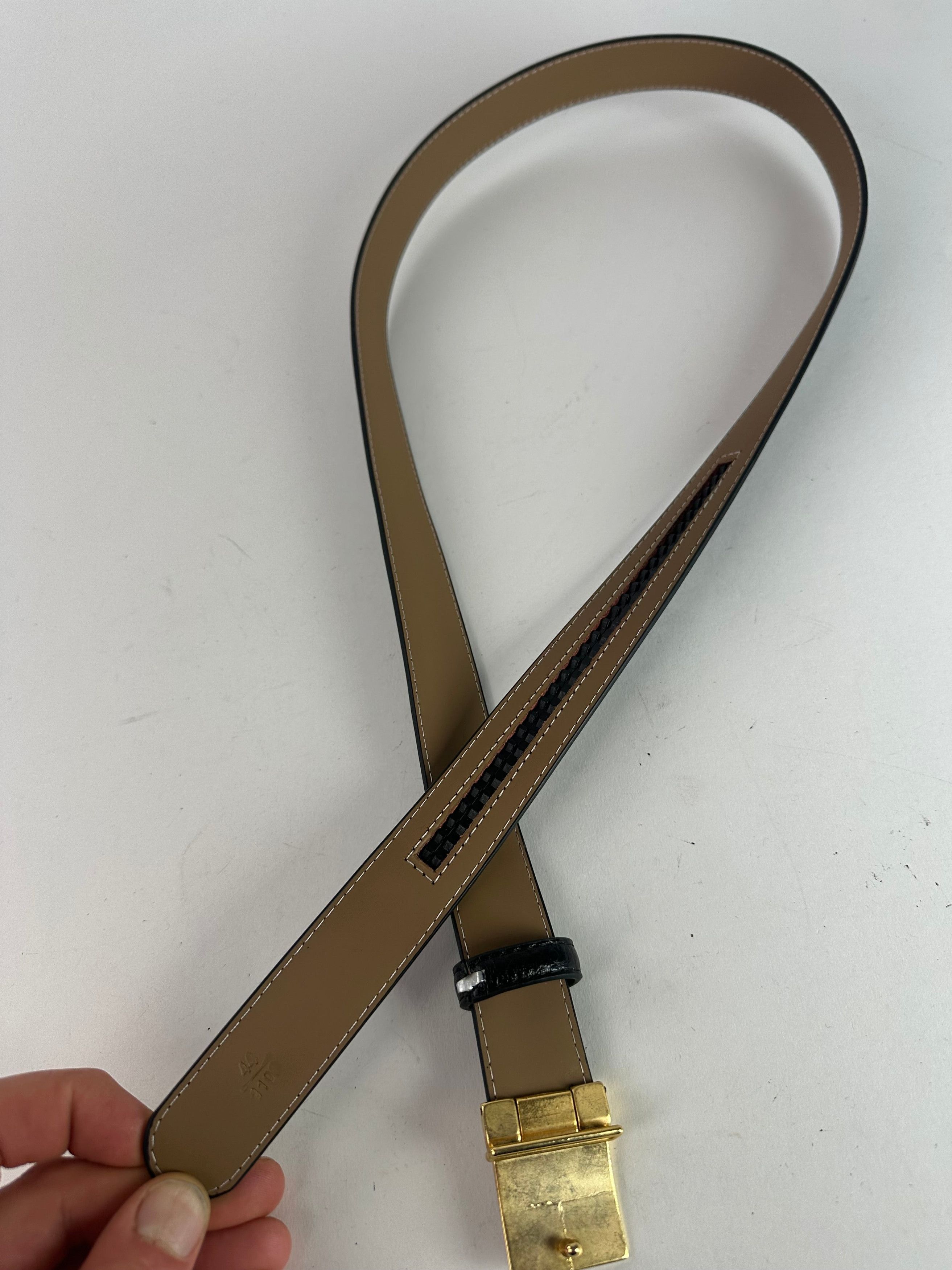 Dior Vintage Snake Emblossed Leather Belt Black Size ONE SIZE - 7 Thumbnail