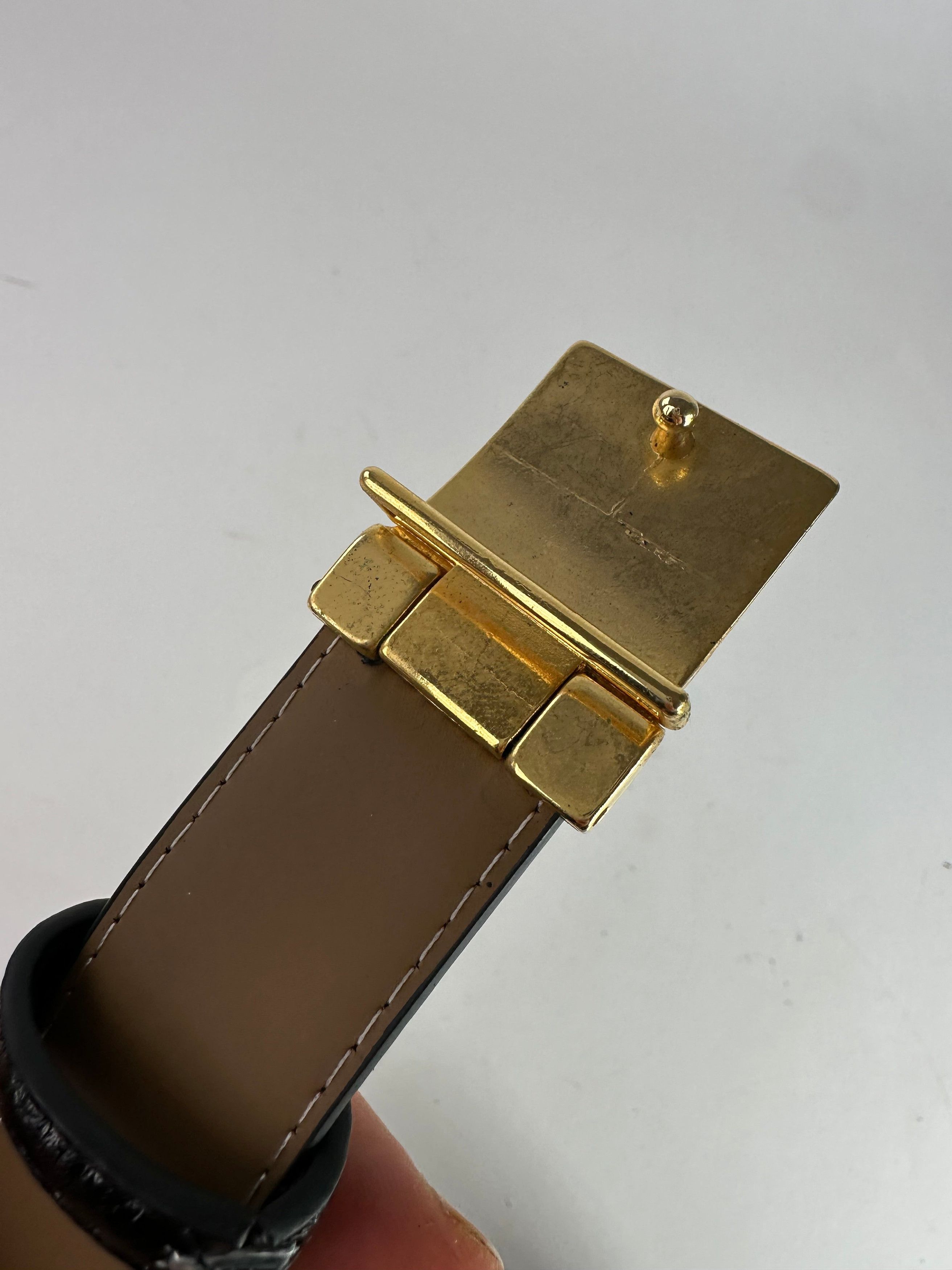 Dior Vintage Snake Emblossed Leather Belt Black Size ONE SIZE - 4 Thumbnail