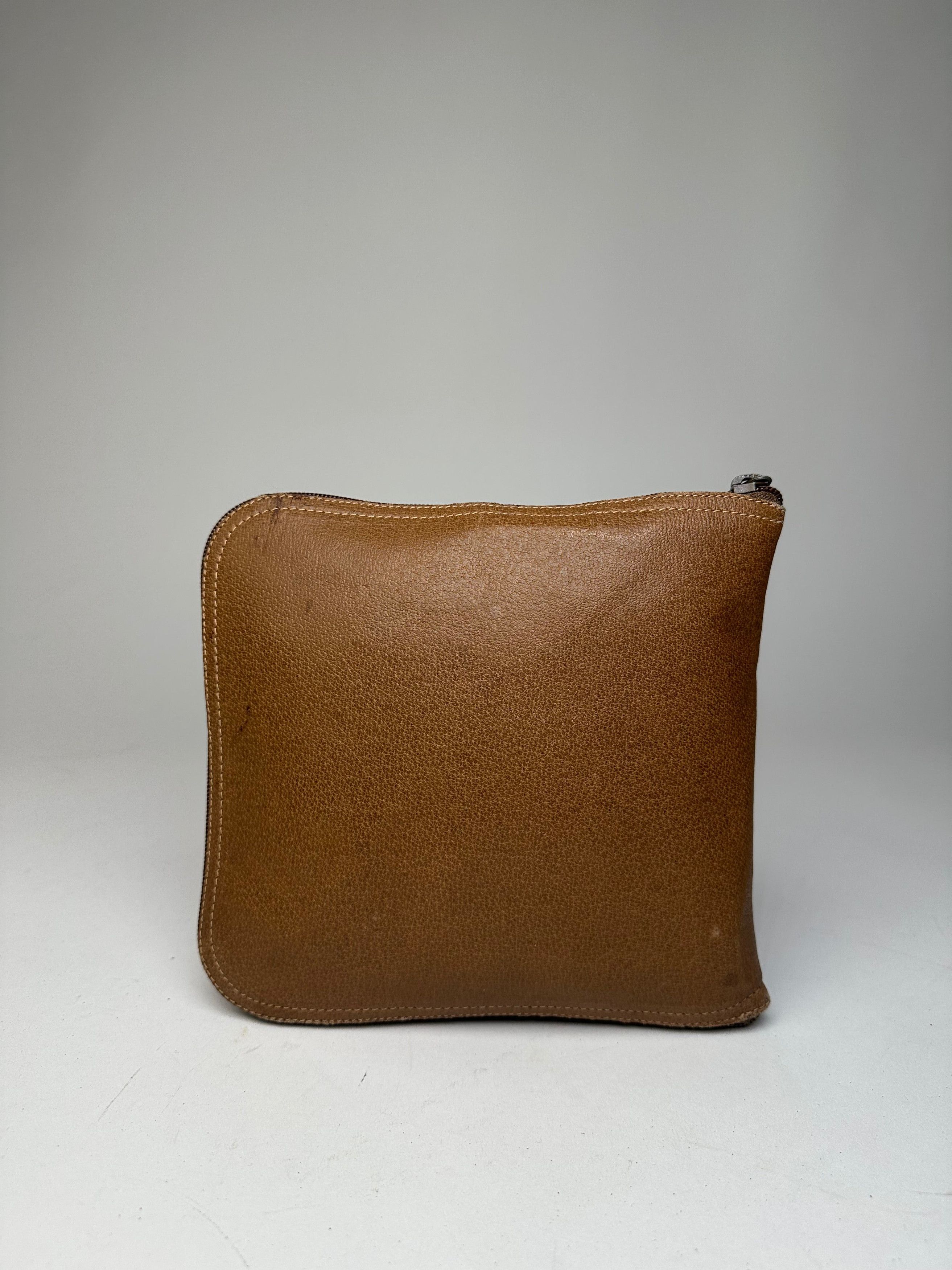 Gucci Vintage 2Way Leather Canvas Tote Bag Red Brown Size ONE SIZE - 4 Thumbnail