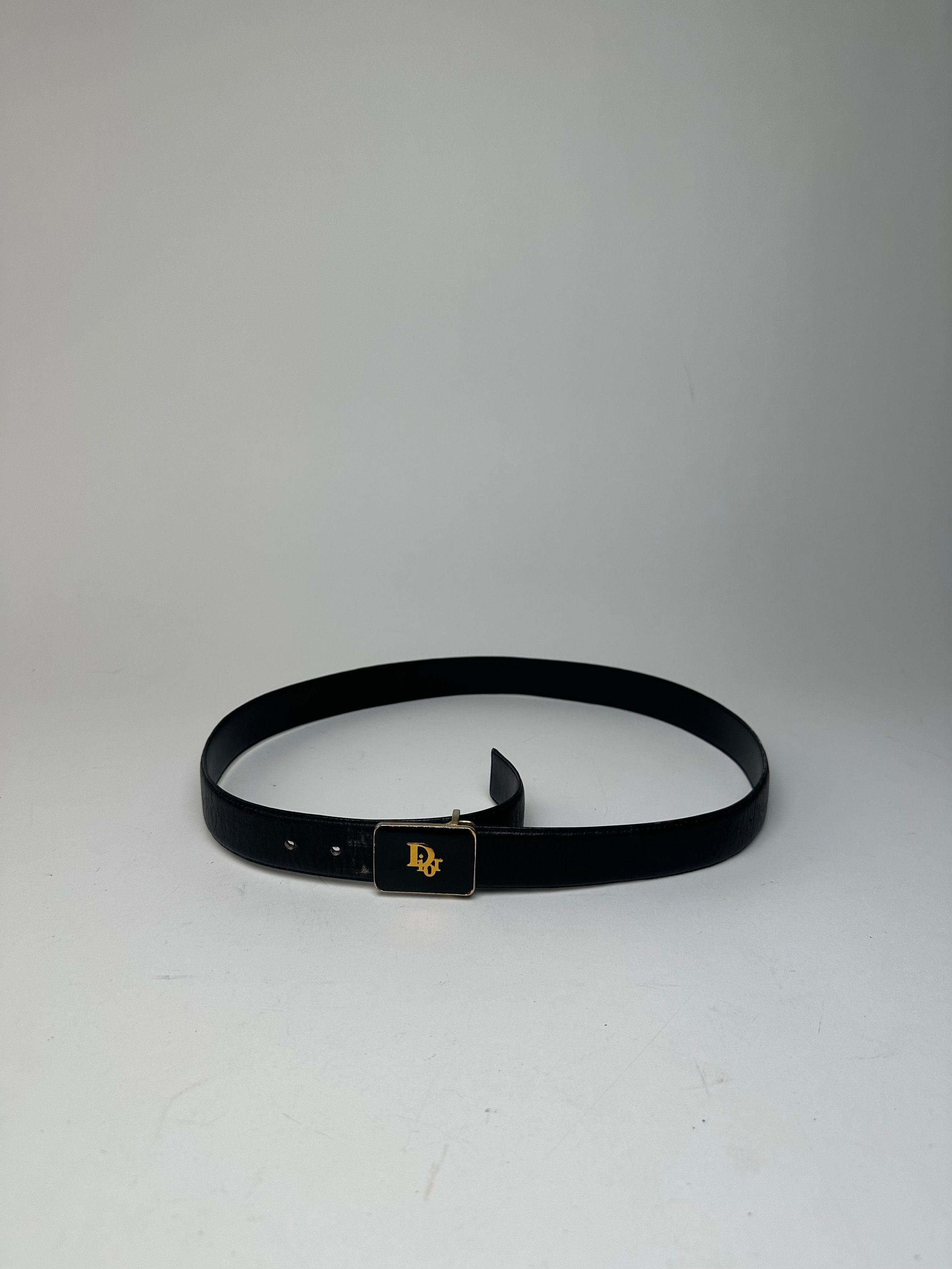 Dior Vintage Leather Belt Black Size ONE SIZE - 3 Thumbnail