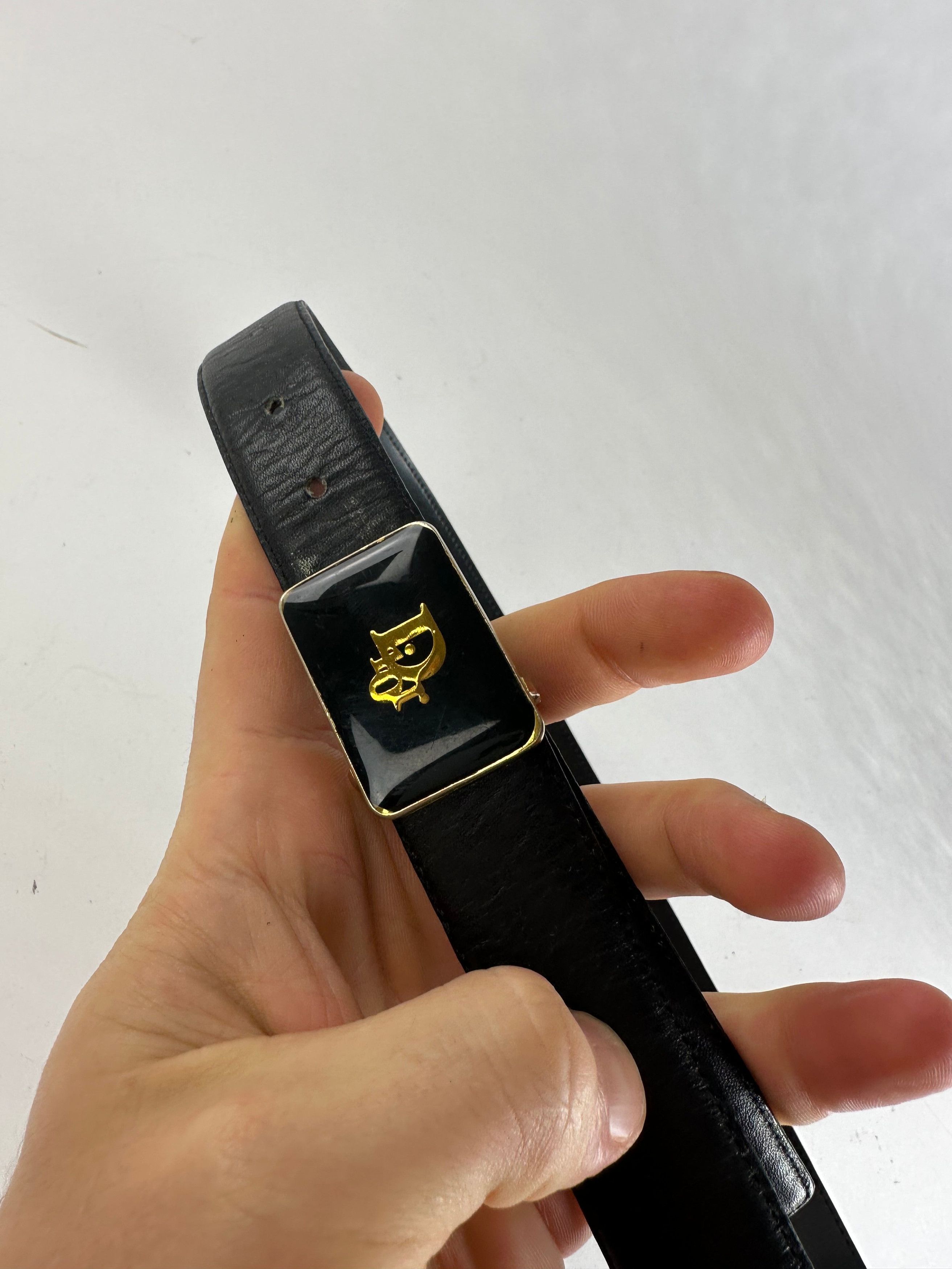 Dior Vintage Leather Belt Black Size ONE SIZE - 2 Thumbnail