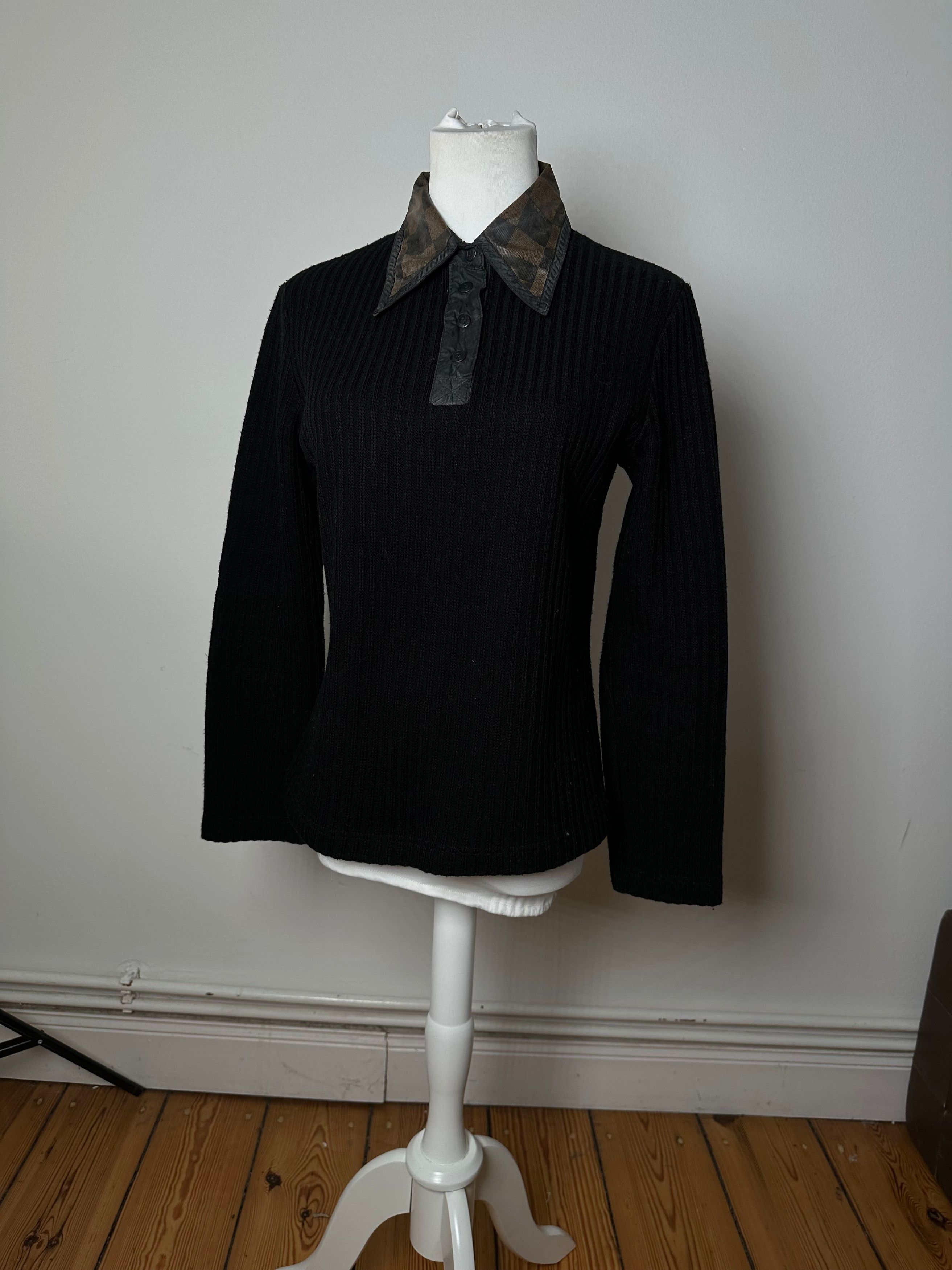Fendi Vintage Roma Wool Sweater Black Brown 36/S Size S / US 4 / IT 40 - 7 Thumbnail