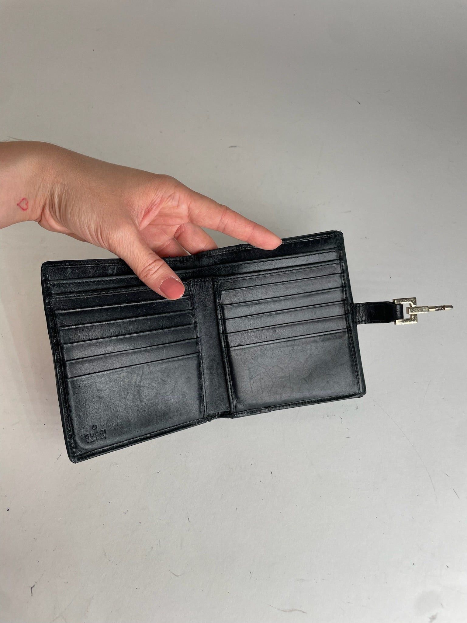 Gucci Vintage Monogram Jackie Leather Wallet Black Size ONE SIZE - 9 Thumbnail